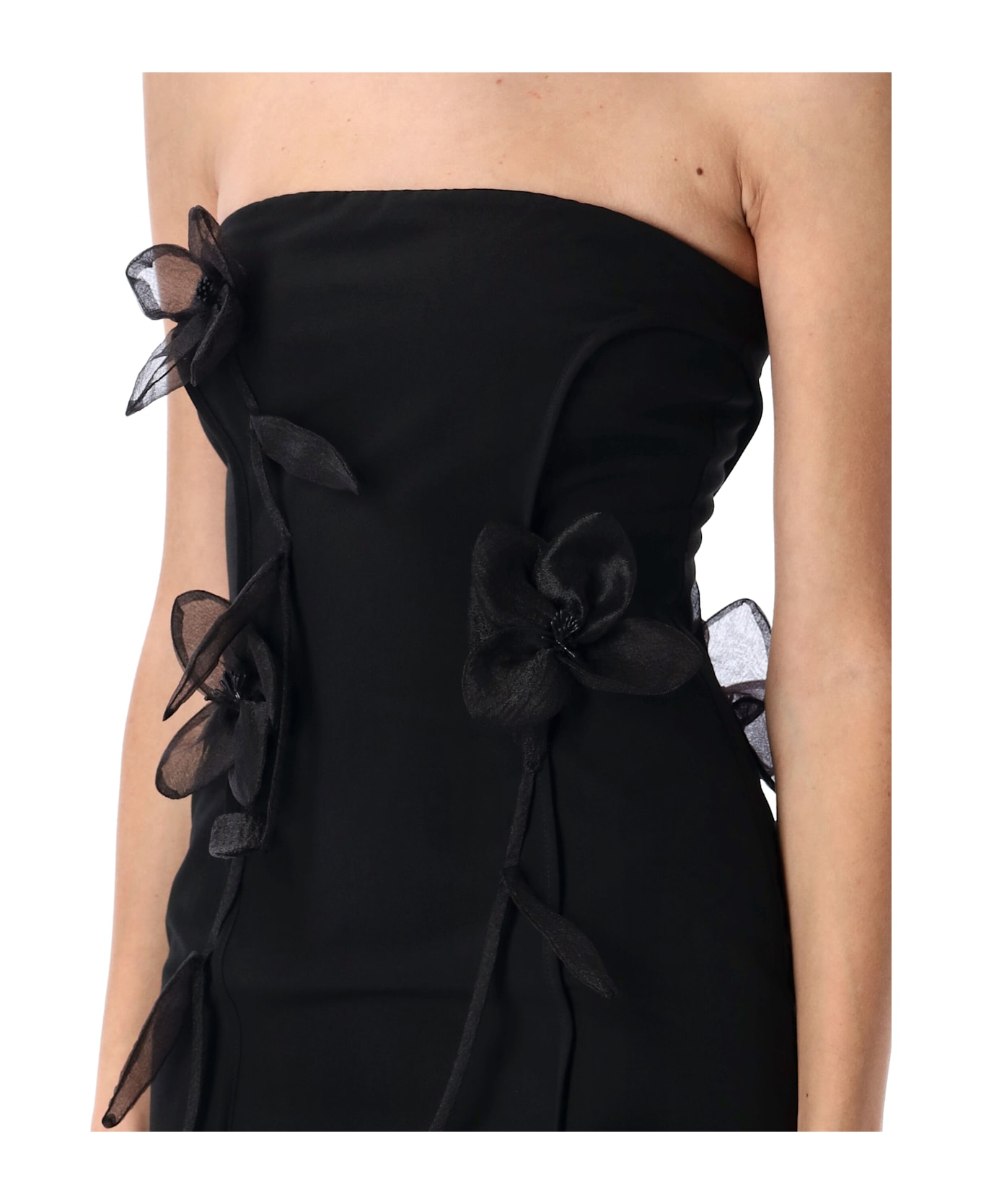 Rotate by Birger Christensen Tube Rose Dress - BLACK