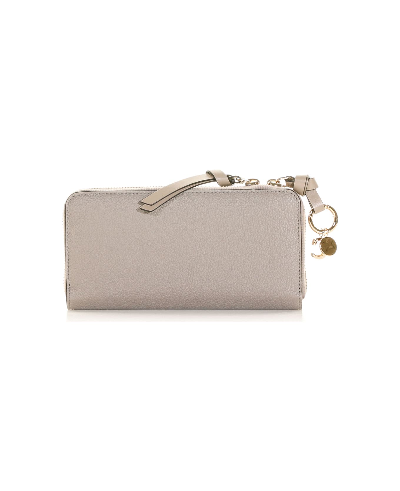 Chloé Full Zip Leather Wallet - CASHMERE GREY