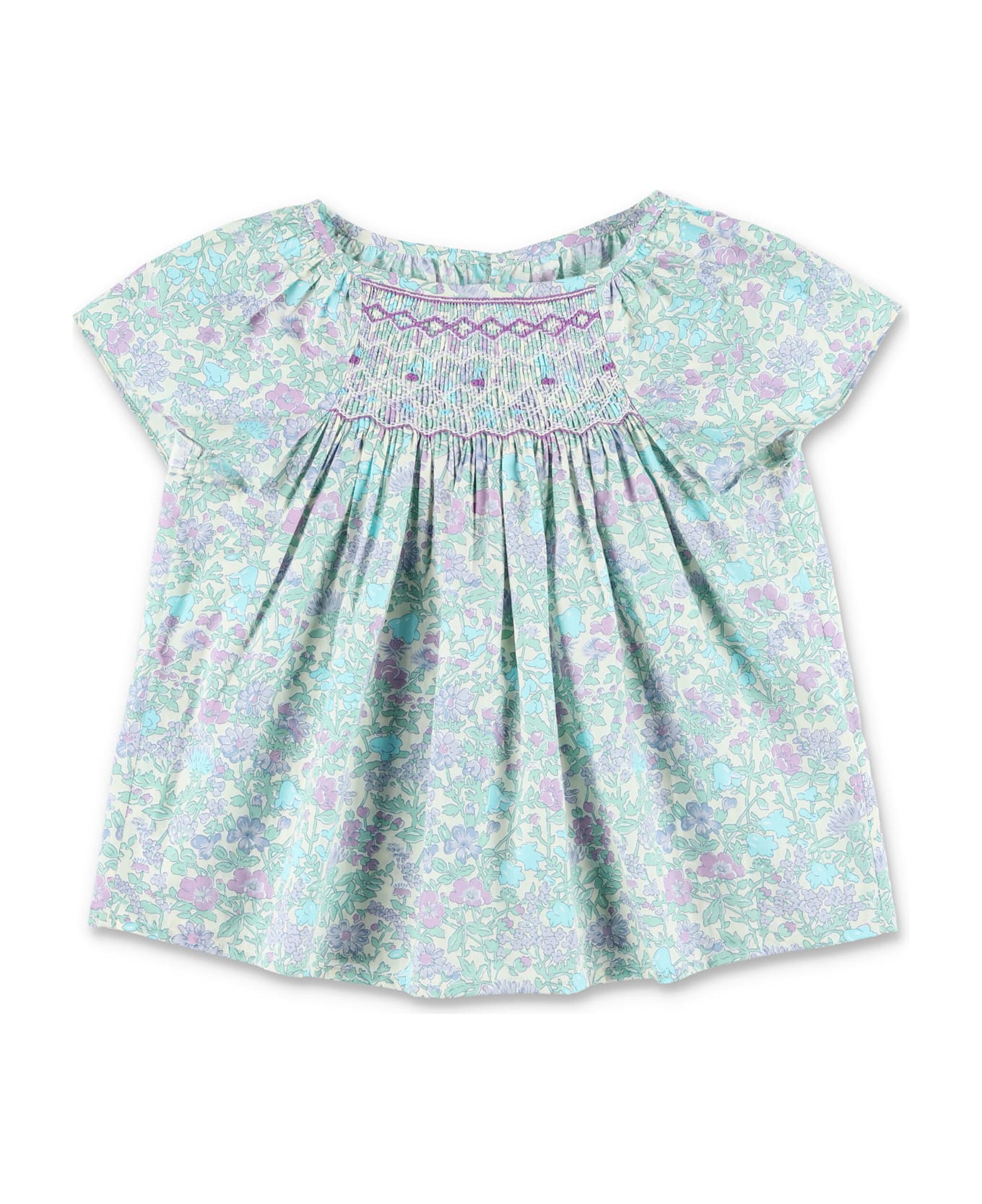 Bonpoint Grenade Liberty Smocked Blouse - PARME CLAIR