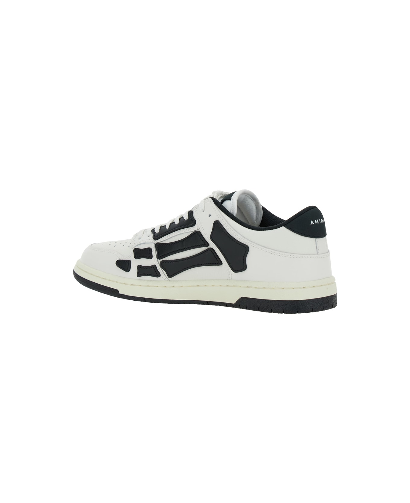 AMIRI 'skel Top Low' Black And White Sneakers With Logo Patch On Thetongue And Contrasting Details On The Side In Leather Man - White/black