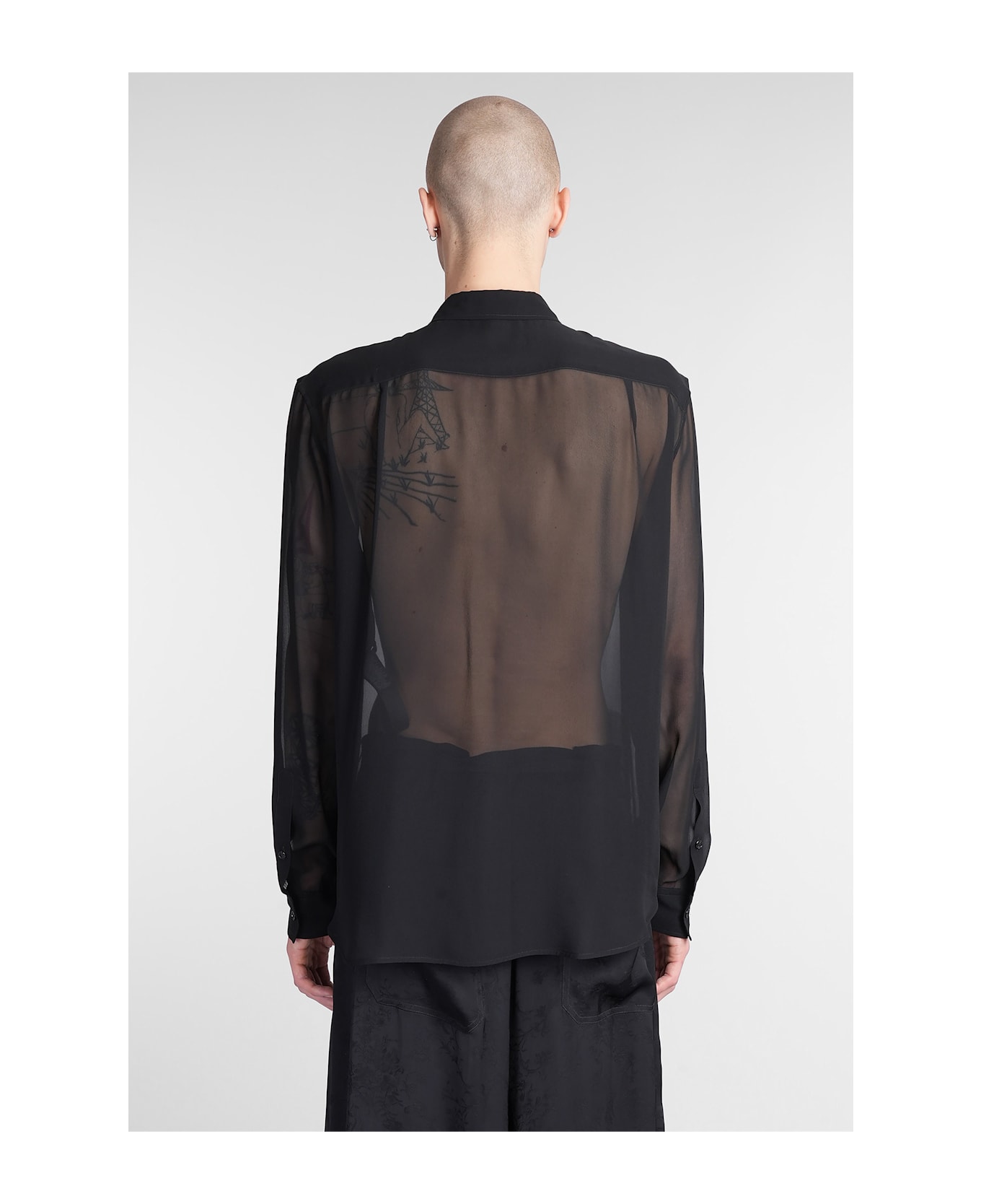 Ann Demeulemeester Andre Shirt In Black Silk - black