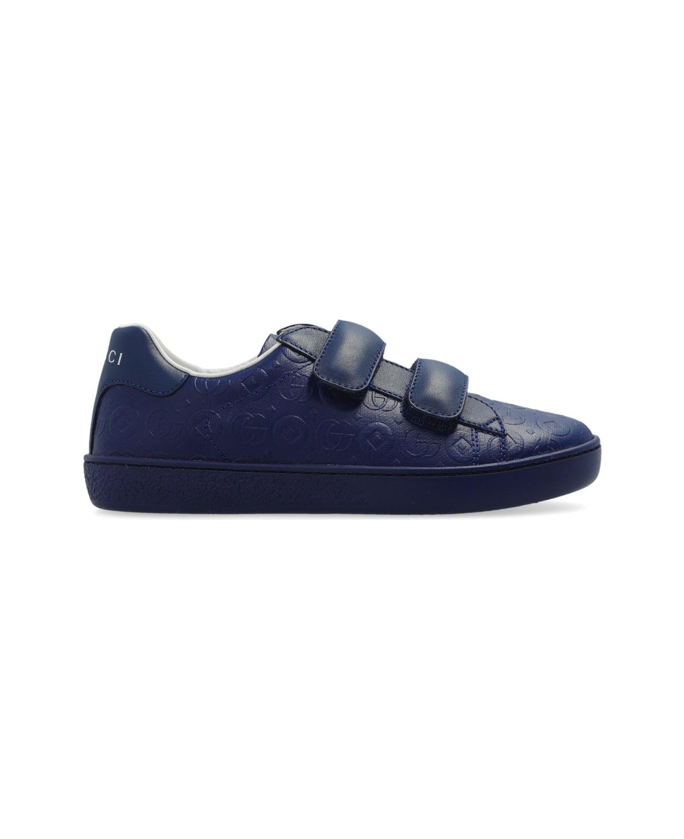 Gucci Ace Double G Round Toe Sneakers - NAVY