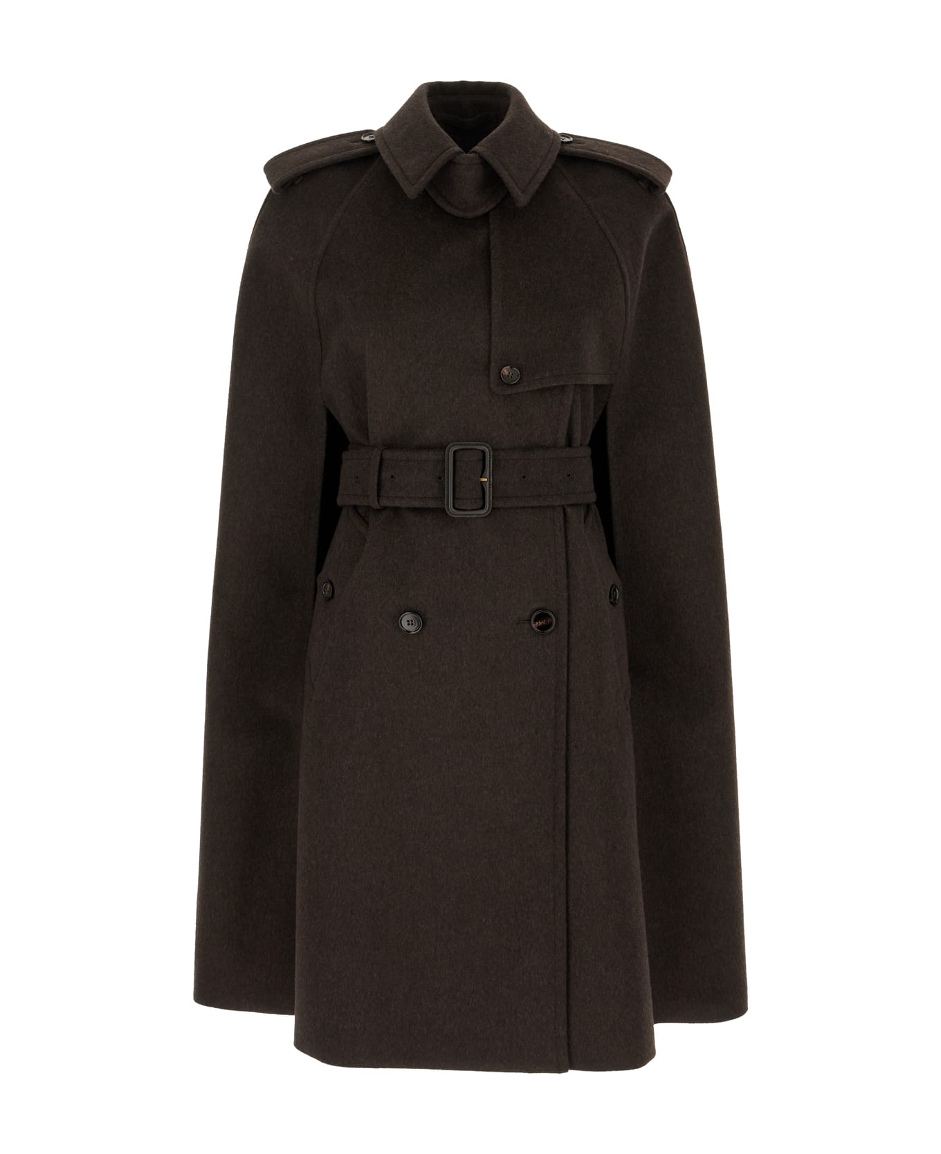 Burberry Slate Cashmere Coat - BROWN