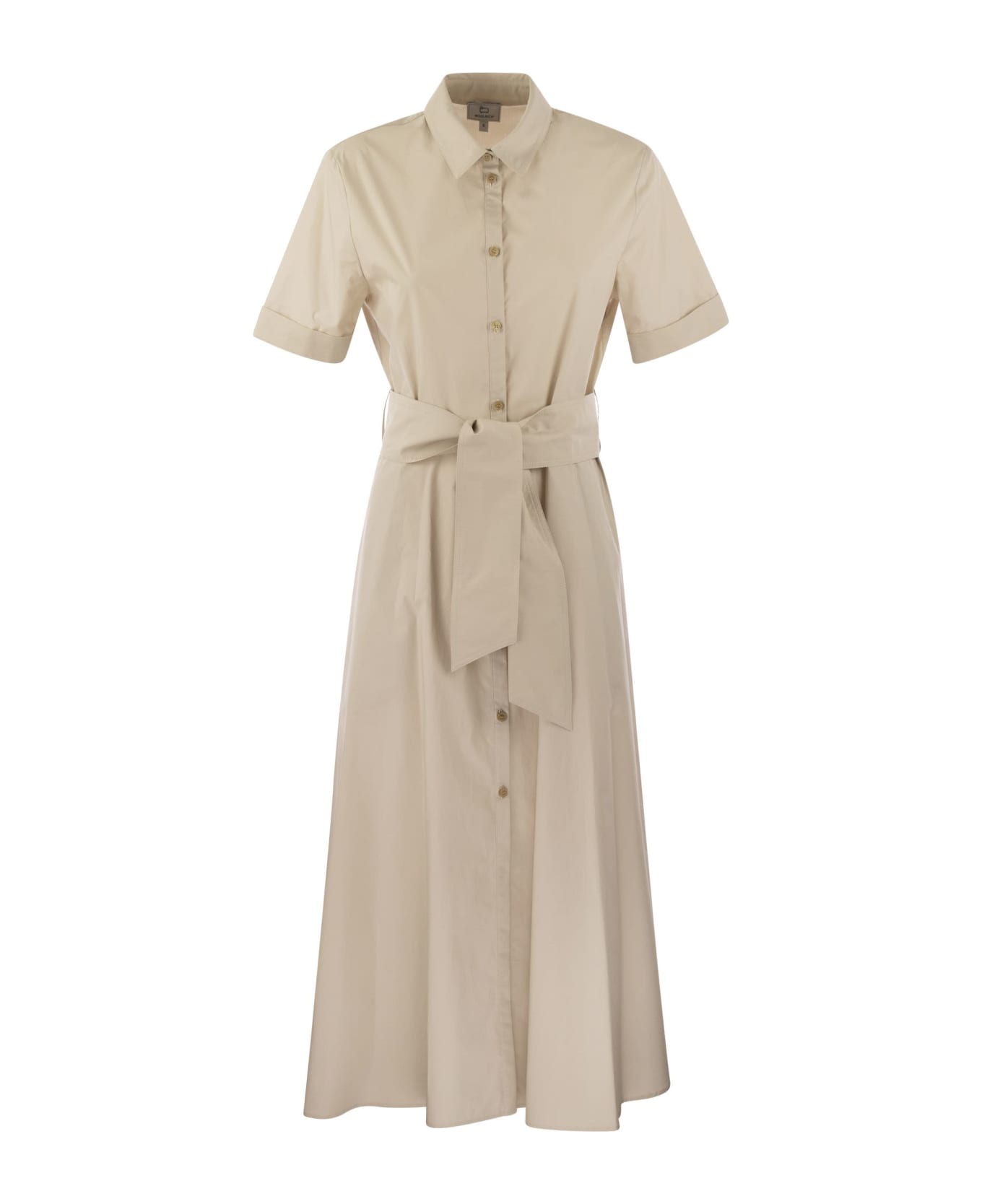 Woolrich Pure Cotton Poplin Chemisier Dress - Beige ワンピース＆ドレス
