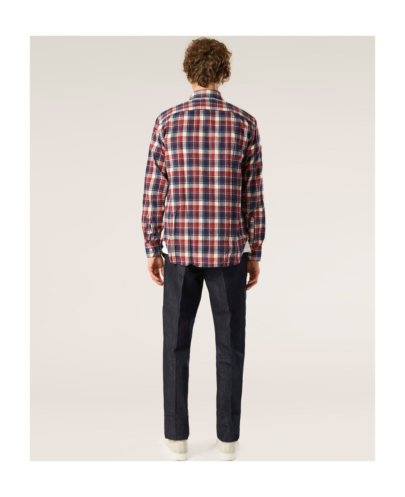 doppiaa Aantero Red Flannel Checked Shirt