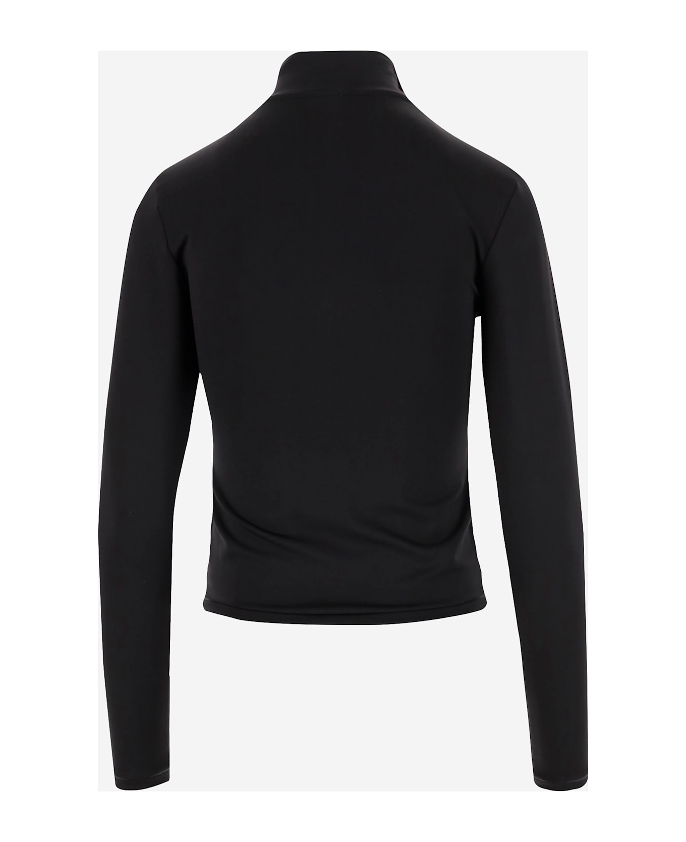 Pinko Stretch Nylon Jersey With Logo - Black