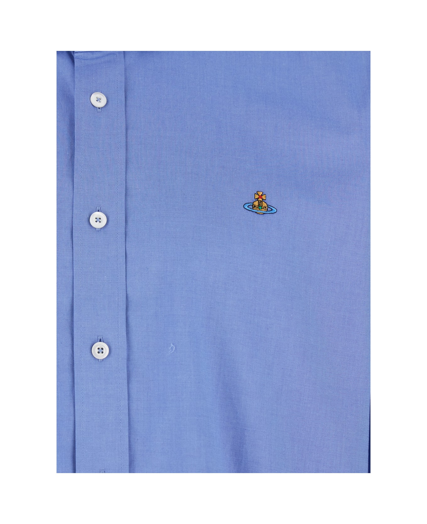 Vivienne Westwood Light Blue Shirt With Buttons In Cotton Man - Blu シャツ