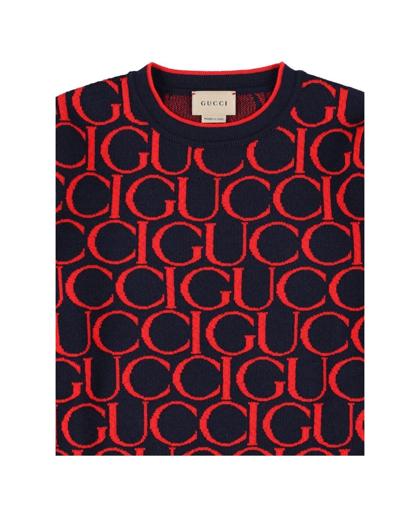 Gucci J Ls Crew Neck - Oltremare Red