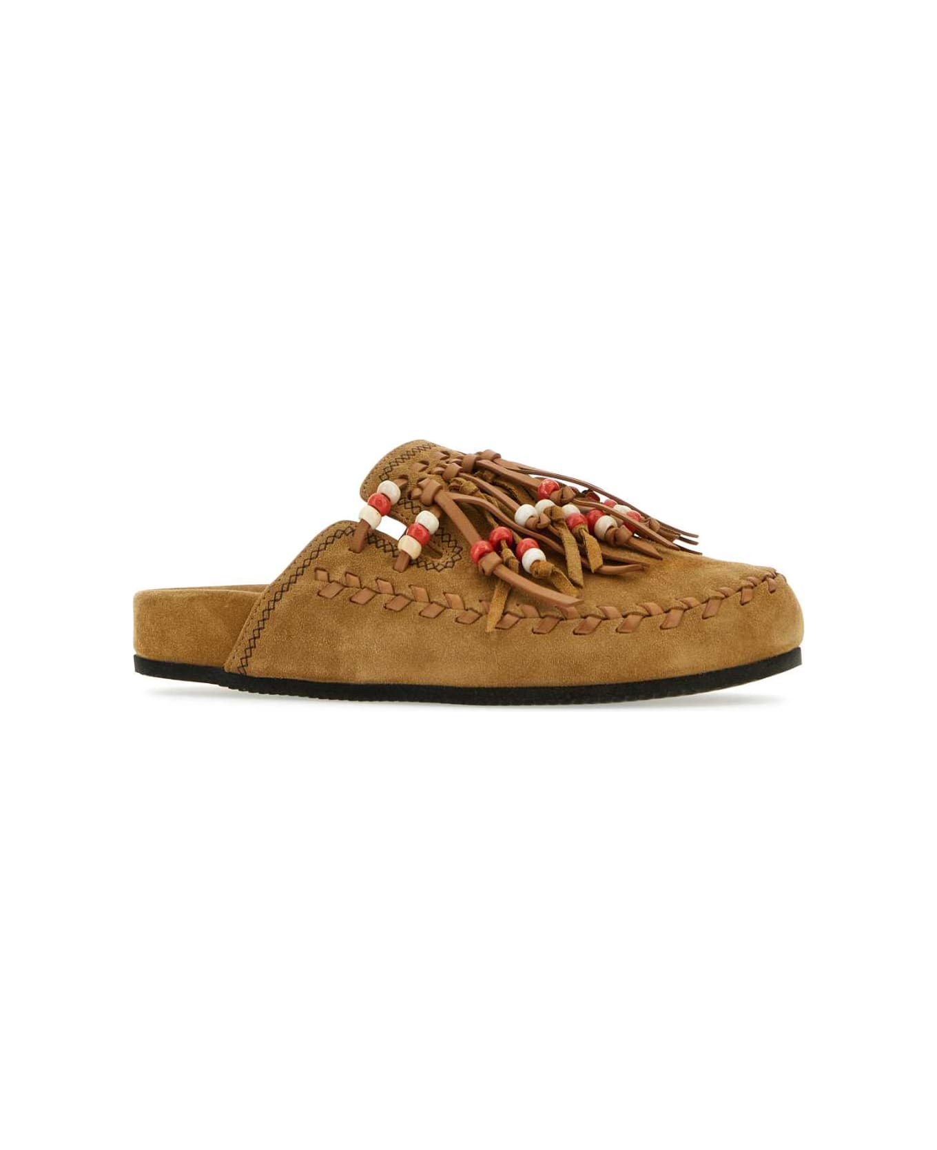 Alanui Biscuit Suede Leather Salvation Mountain Slippers - Multicolor