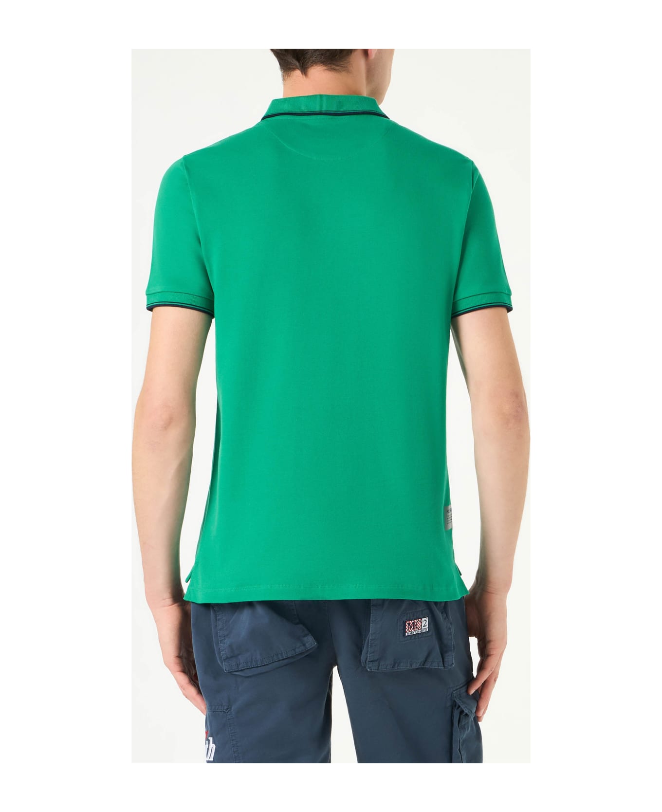 MC2 Saint Barth Green Polo With St. Barth Check Logo - GREEN