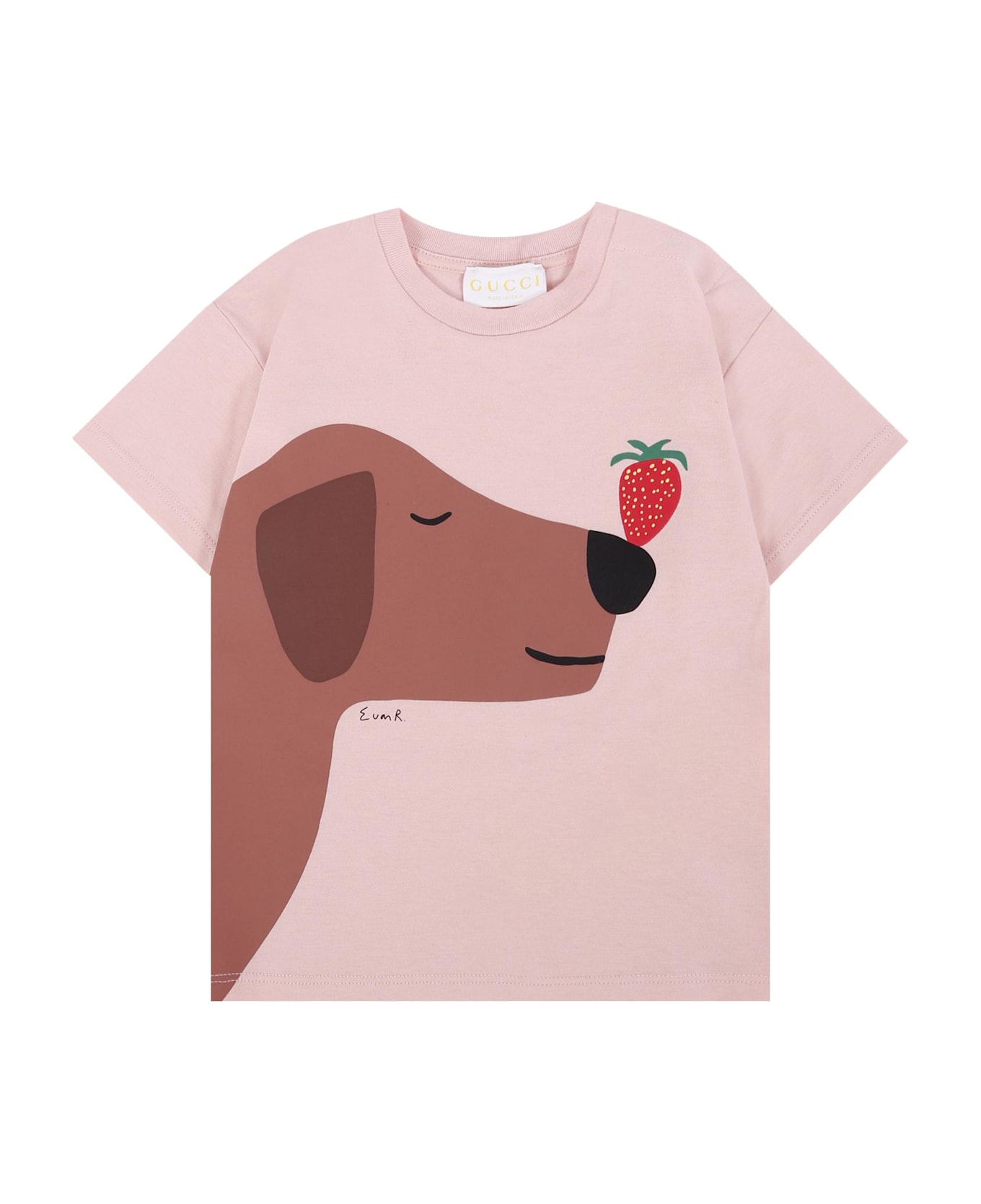 Gucci Pink T-shirt For Girl With Dog - Pink