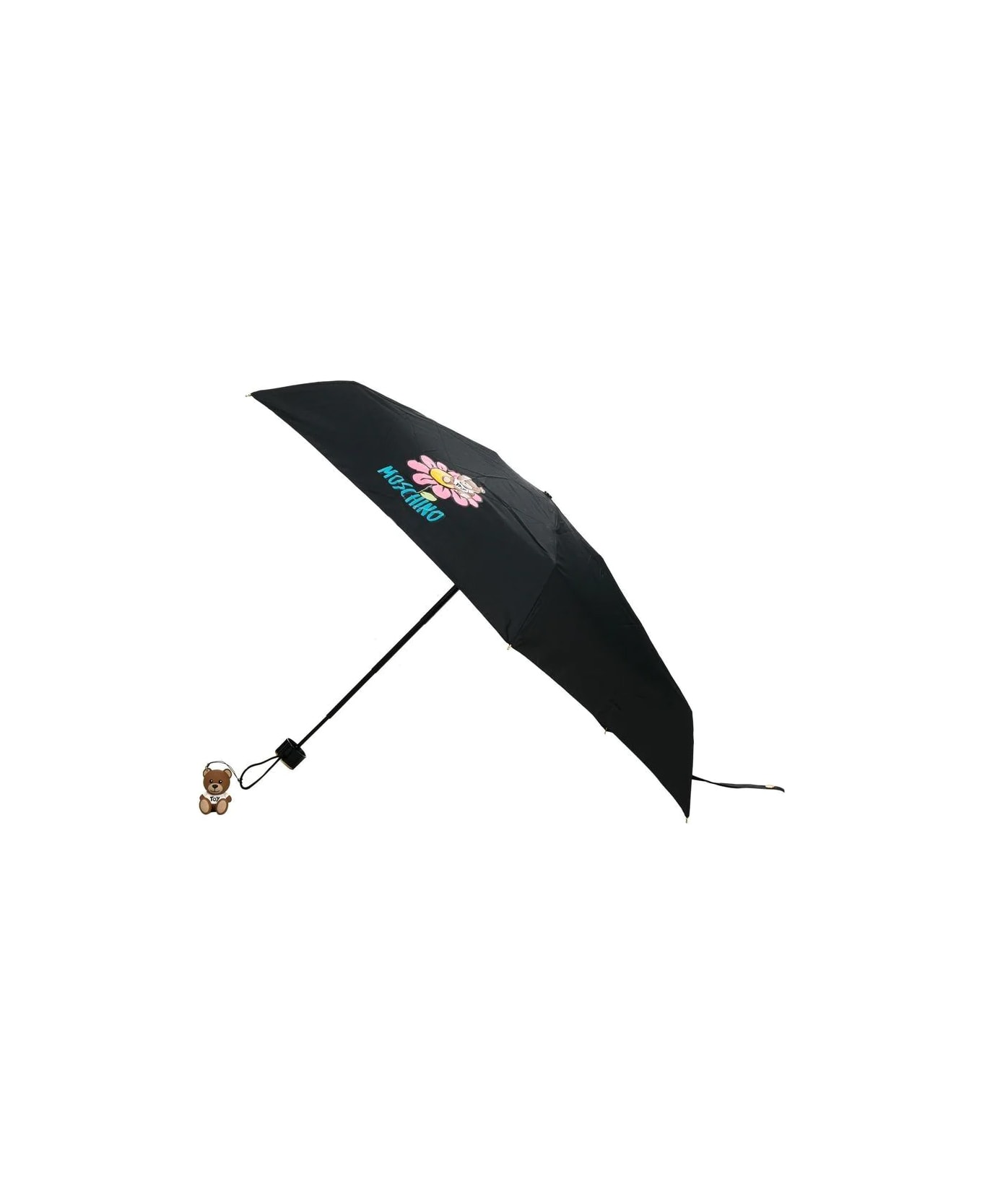 Moschino Flower Bear With Pendant Teddy Supermini Umbrella - A Black Pendant Teddy 傘