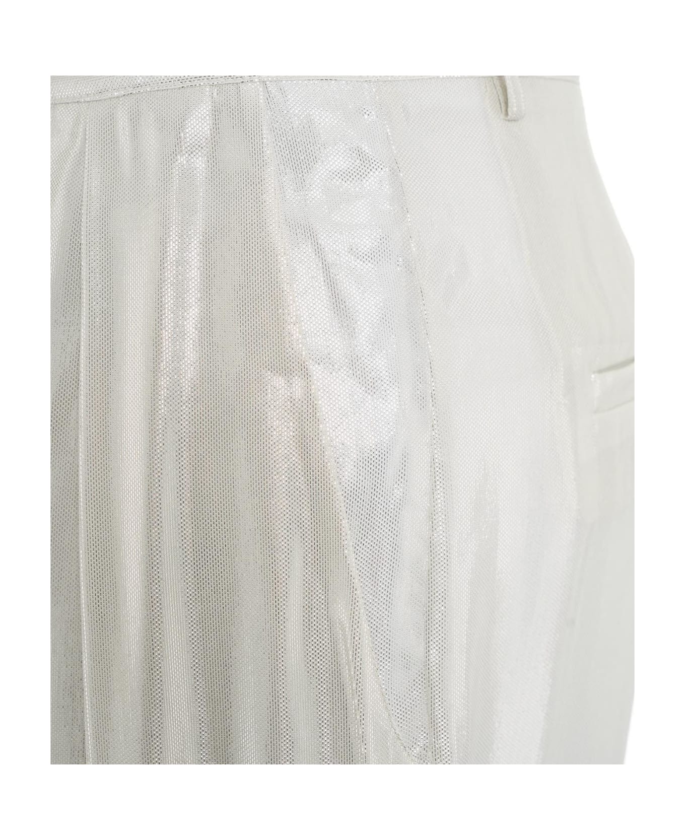 STAUD Glitter Wide-leg Trousers - Slvr Silver