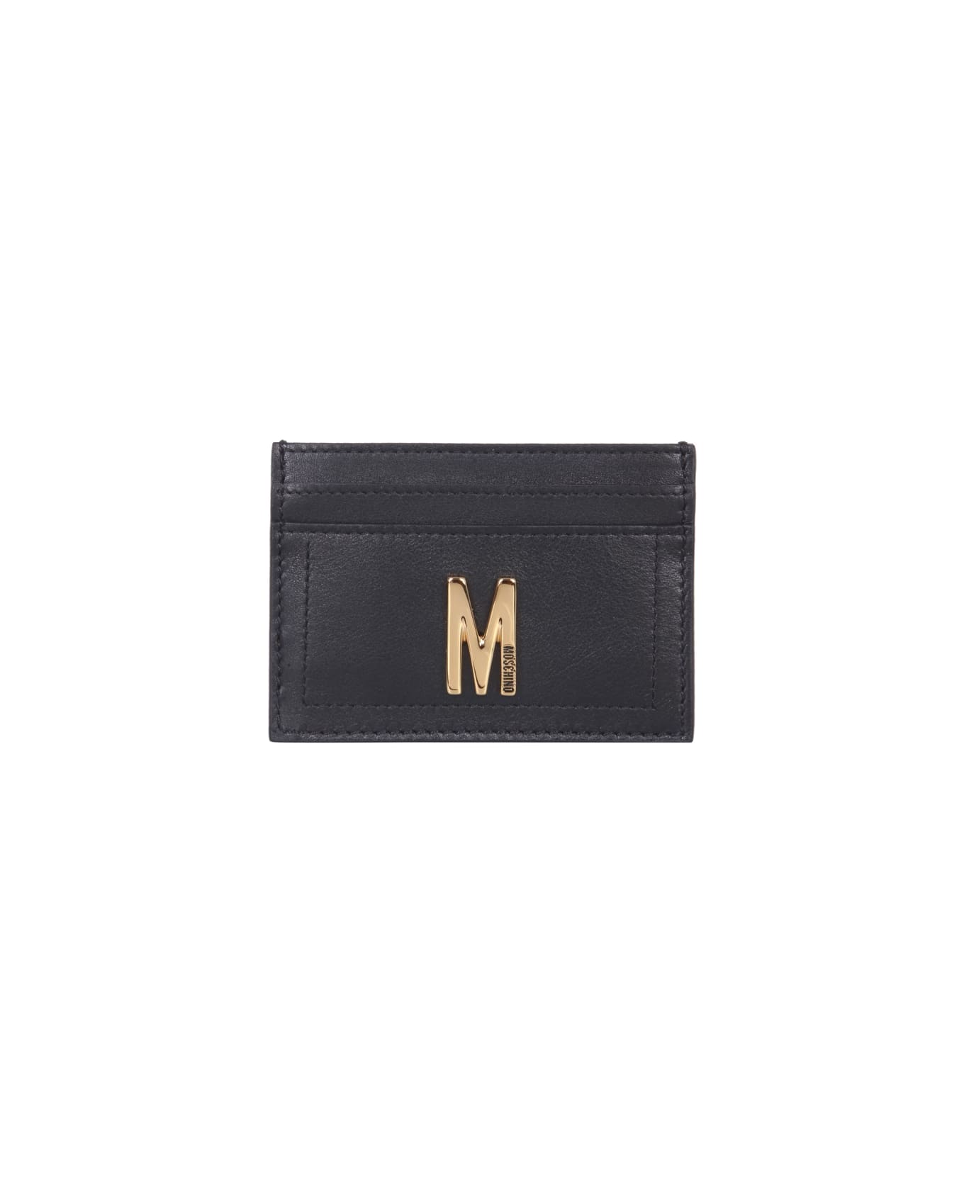 Moschino Leather Card Holder - BLACK