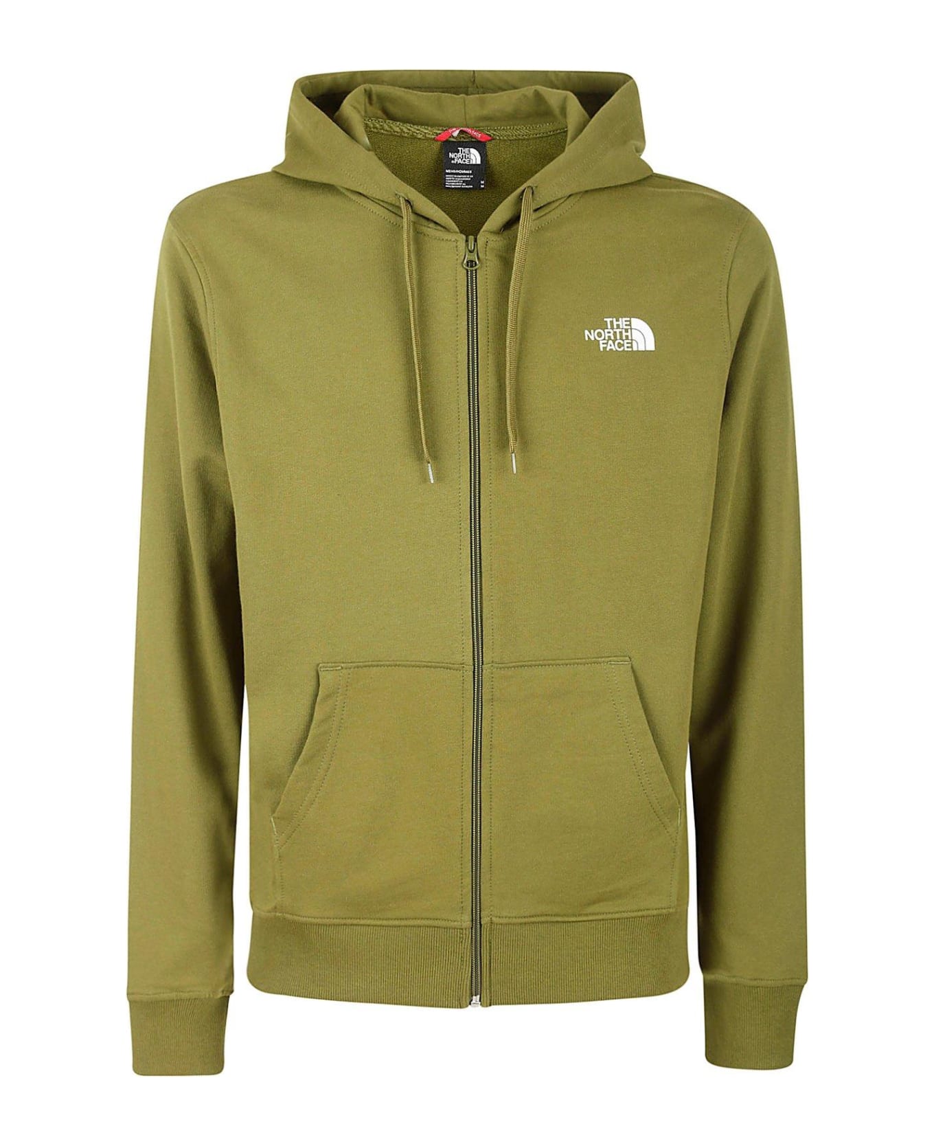 The North Face Logo Printed Zip-up Hoodie - Forest olive