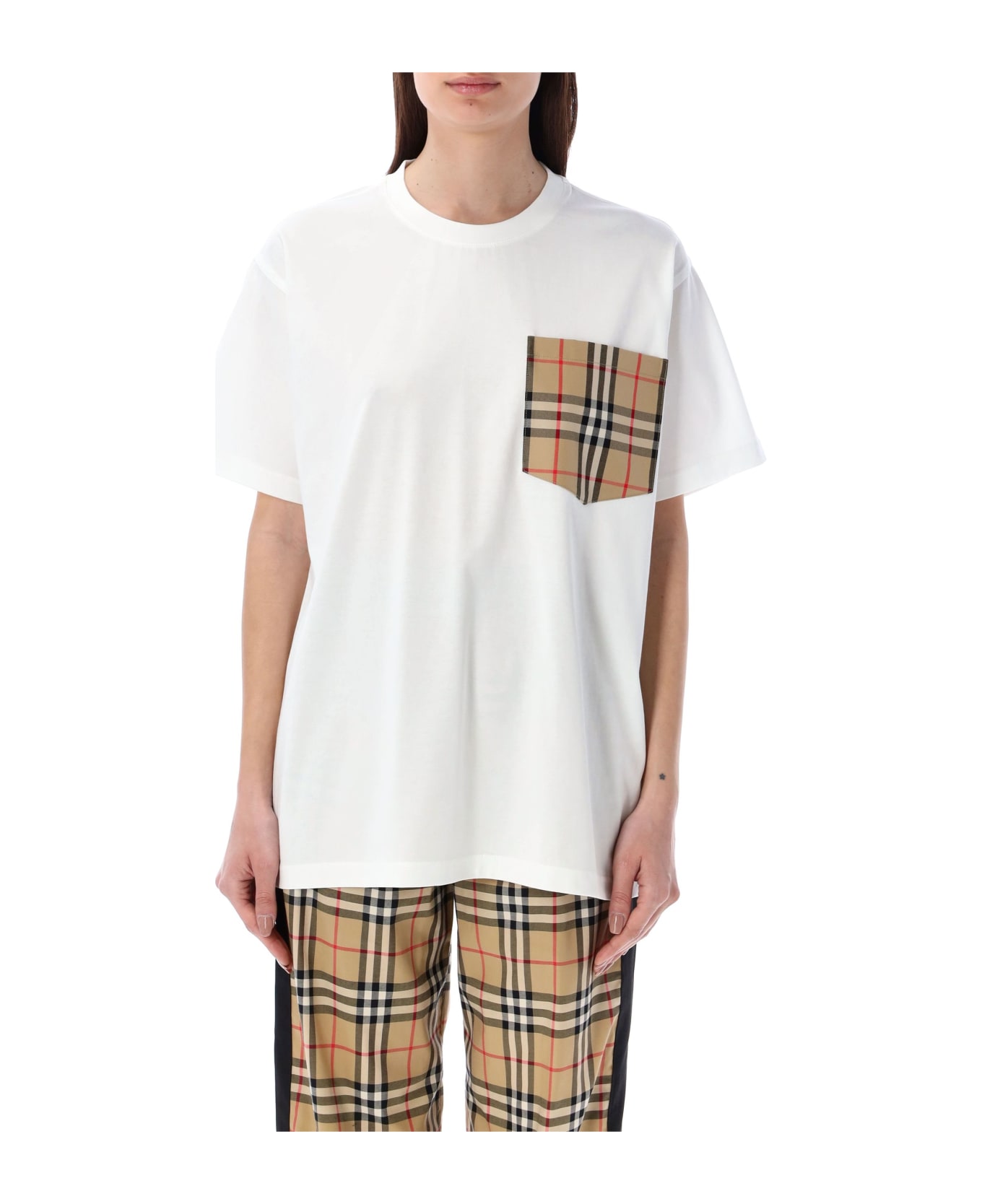 Burberry London Check Pocket T-shirt - WHITE Tシャツ
