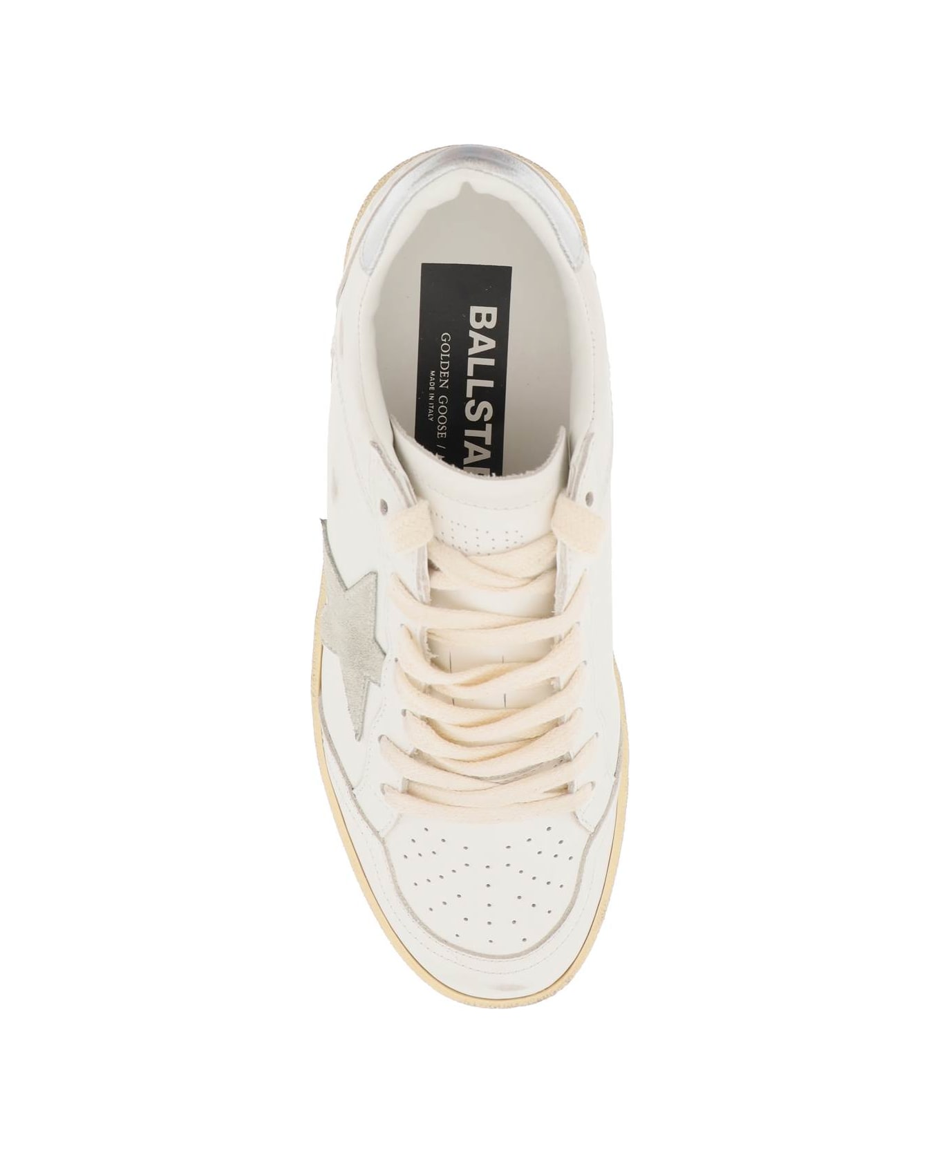 Golden Goose Leather Ball Star Sneakers - WHITE ICE SILVER (White)