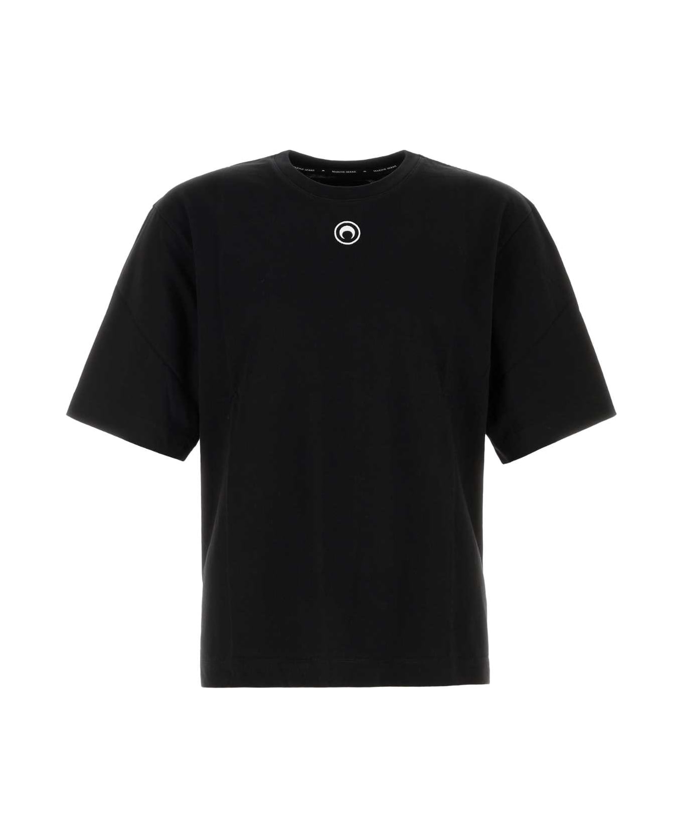 Marine Serre Black Cotton T-shirt - BLACK