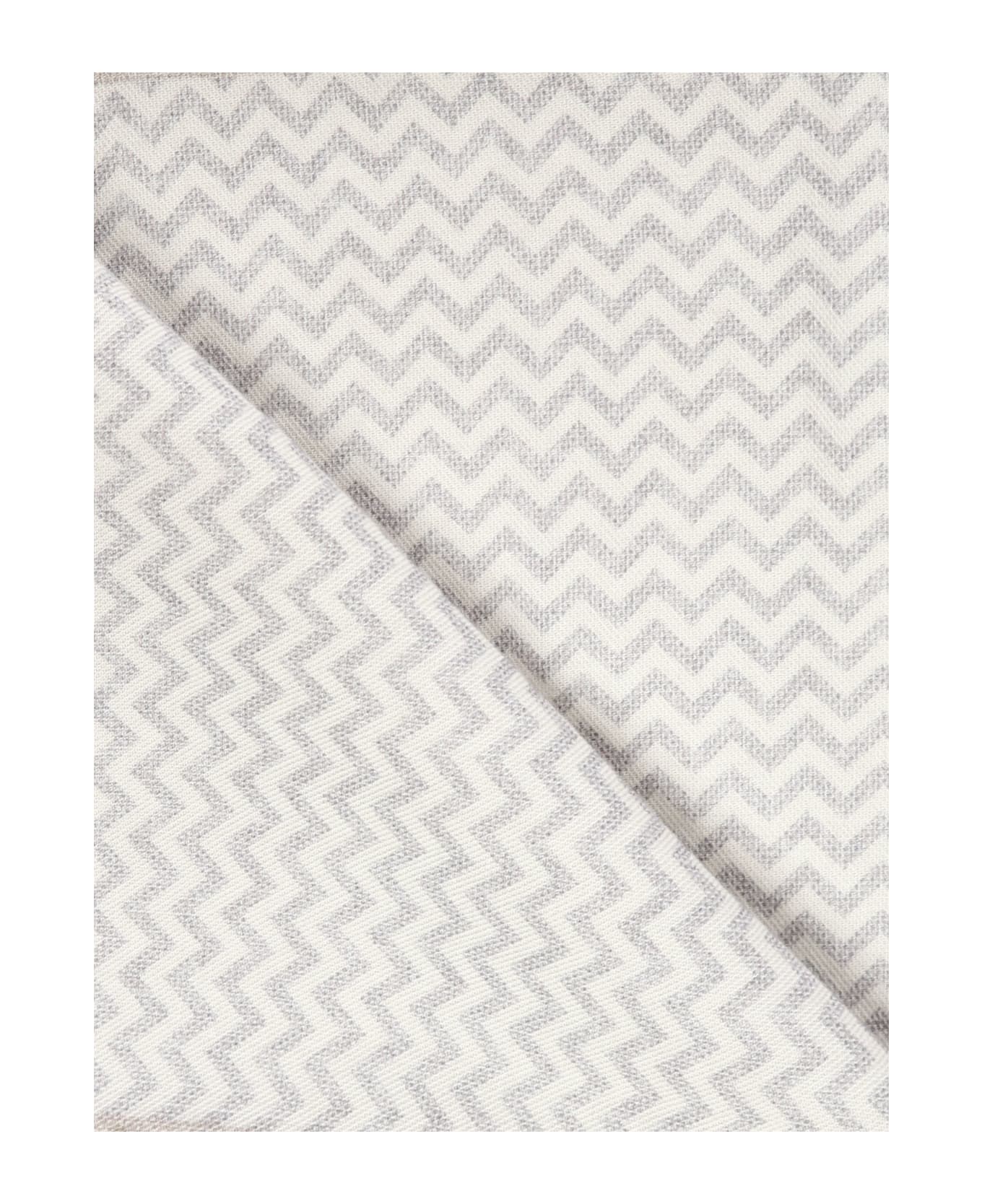 Eleventy Wool Scarf - WHITE, grey
