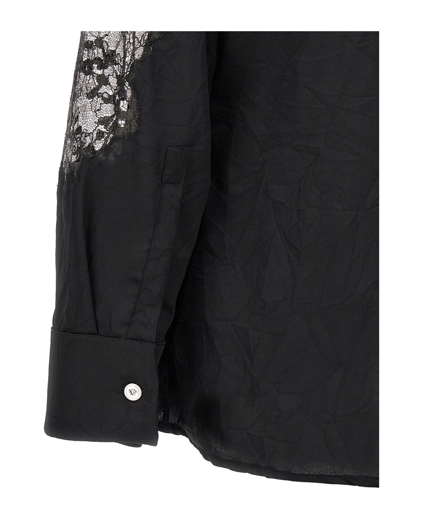 Versace Satin Lace Shirt - Black