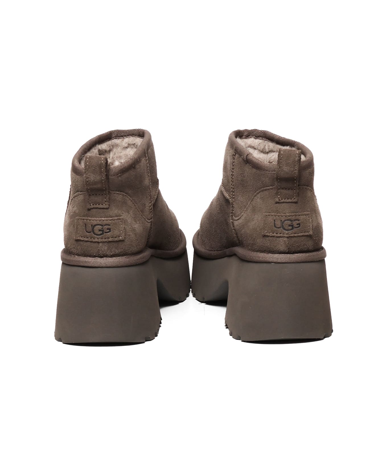 UGG Ultra Mini New Heights Boots In Suede - HICKORY