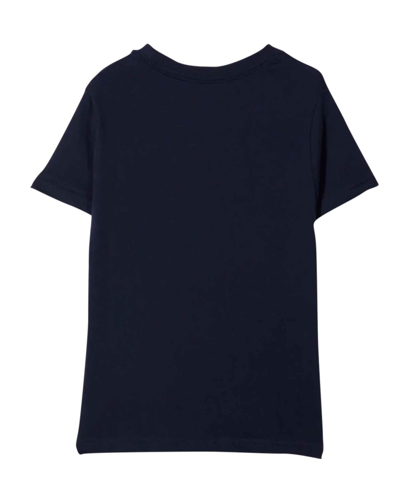 Ralph Lauren Blue T-shirt With Red Logo - Cruise Navy