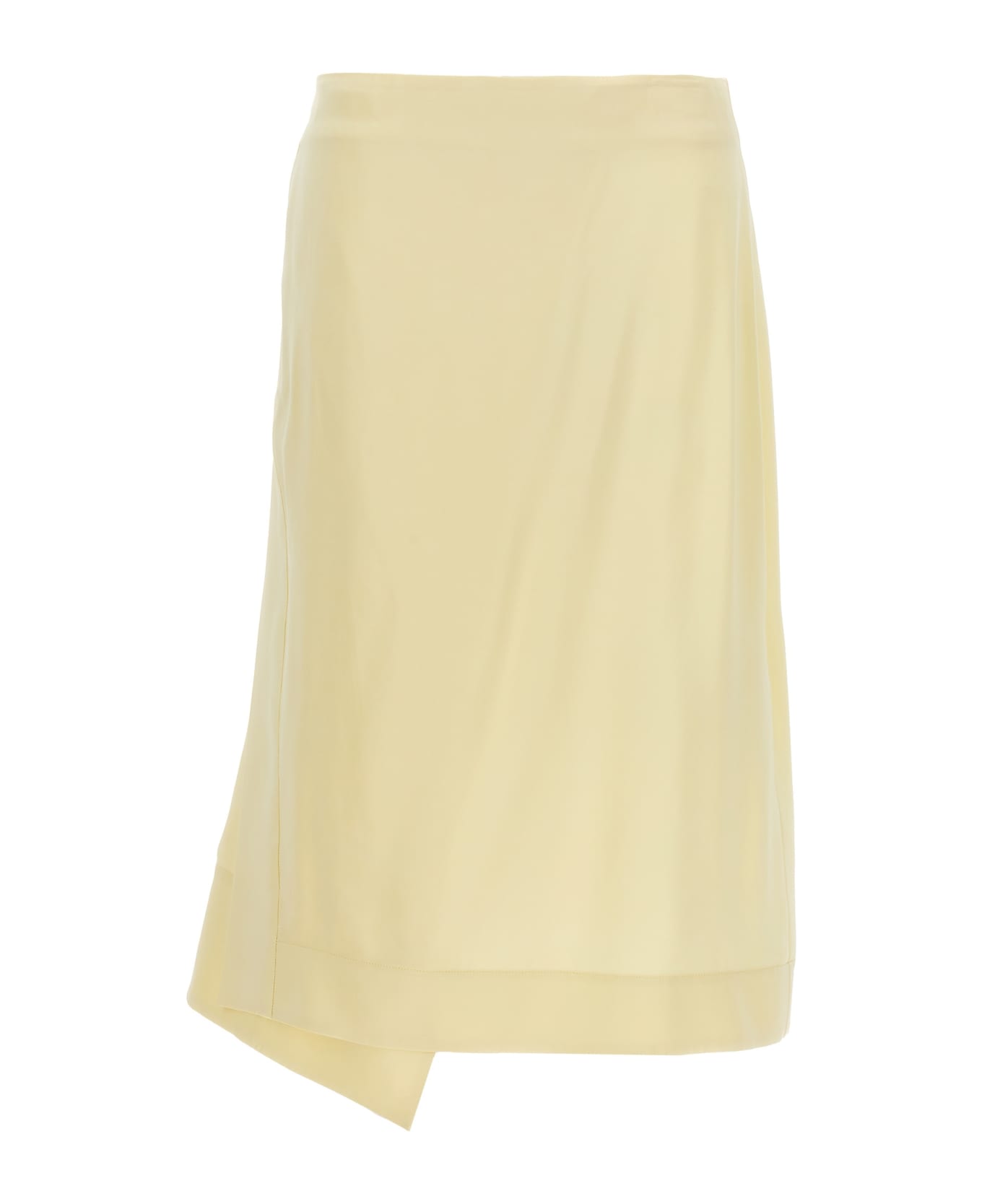 Jil Sander Satin Skirt With Side Slit - Yellow スカート