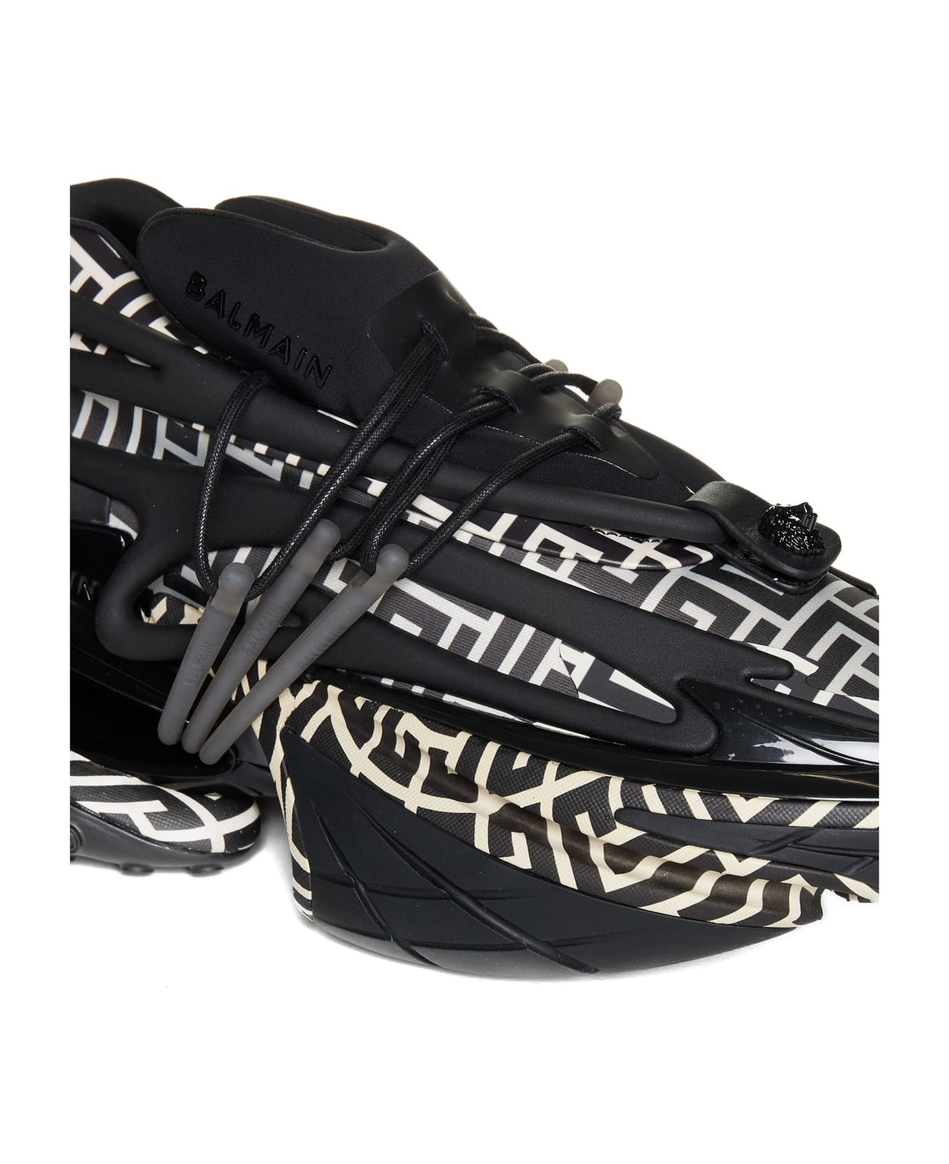 Balmain Unicorn Lace-up Sneakers - Ivoire noir