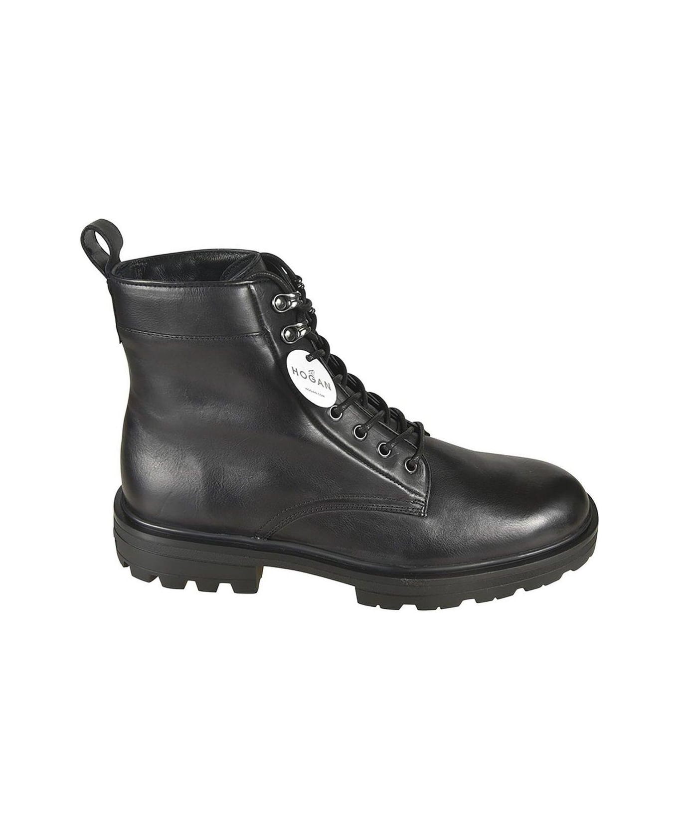 Hogan H673 Combat Boots - Black