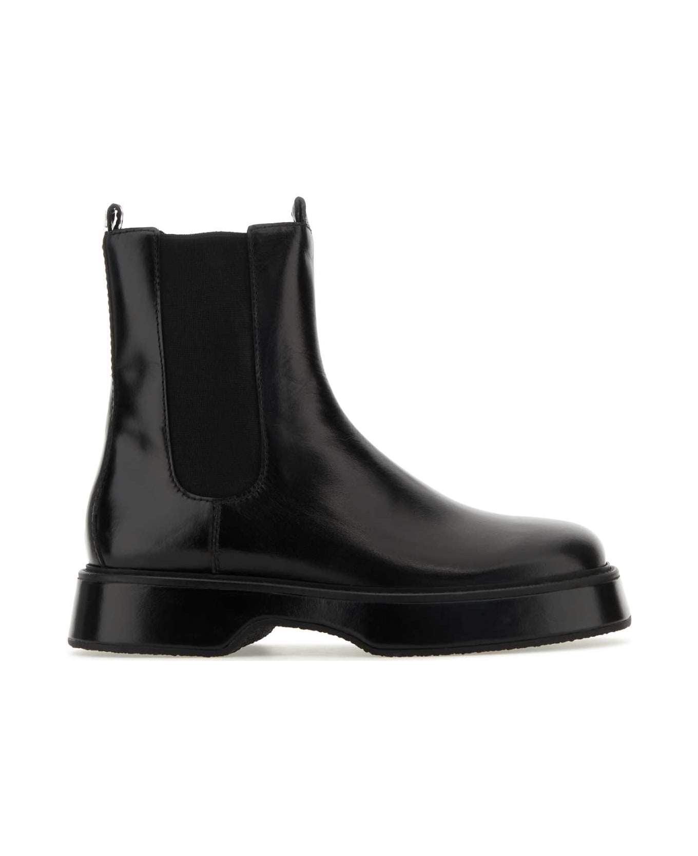 Ami Alexandre Mattiussi Black Leather Ankle Boots - BLACK ブーツ