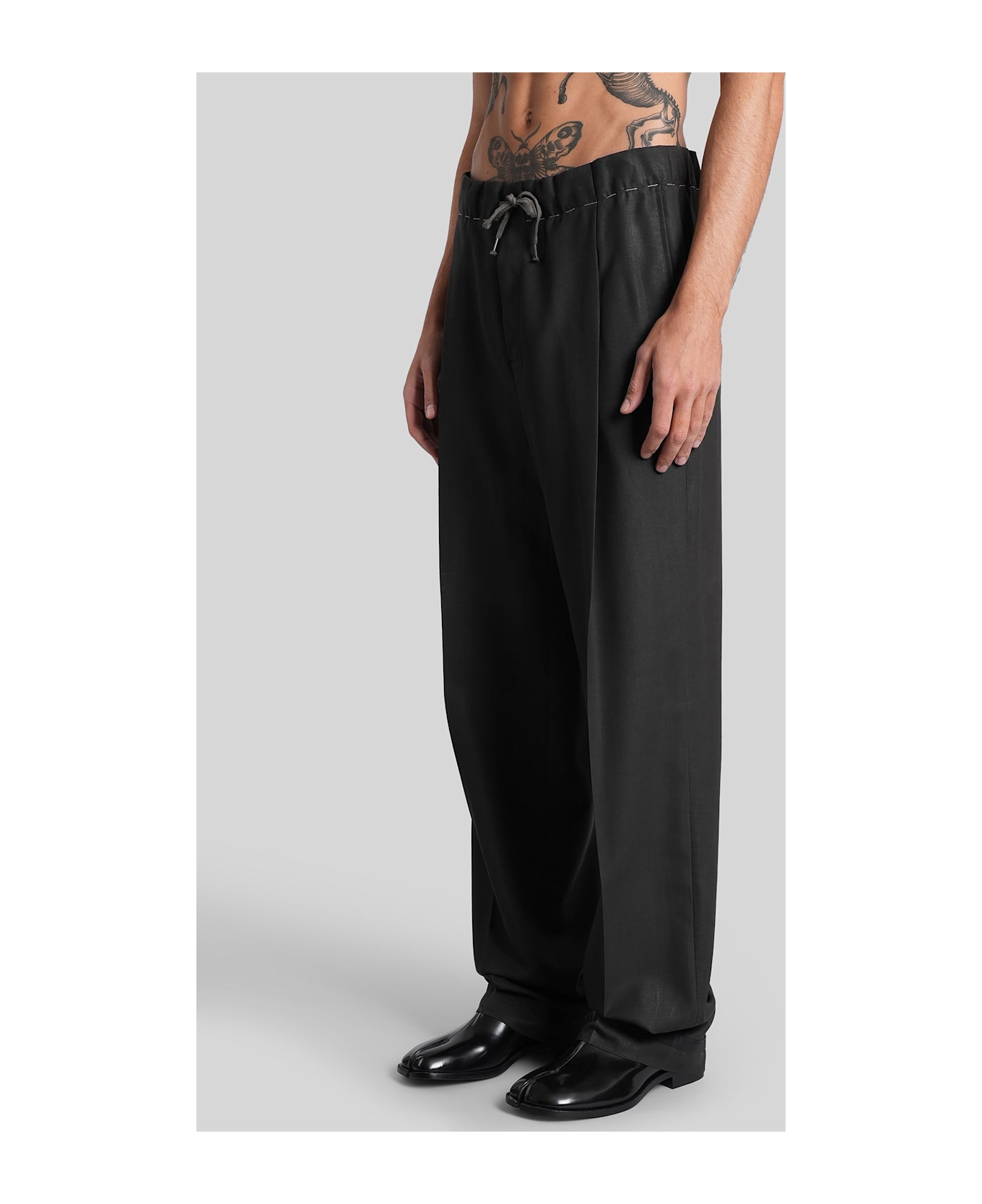 Maison Margiela Pants In Black Cotton - black