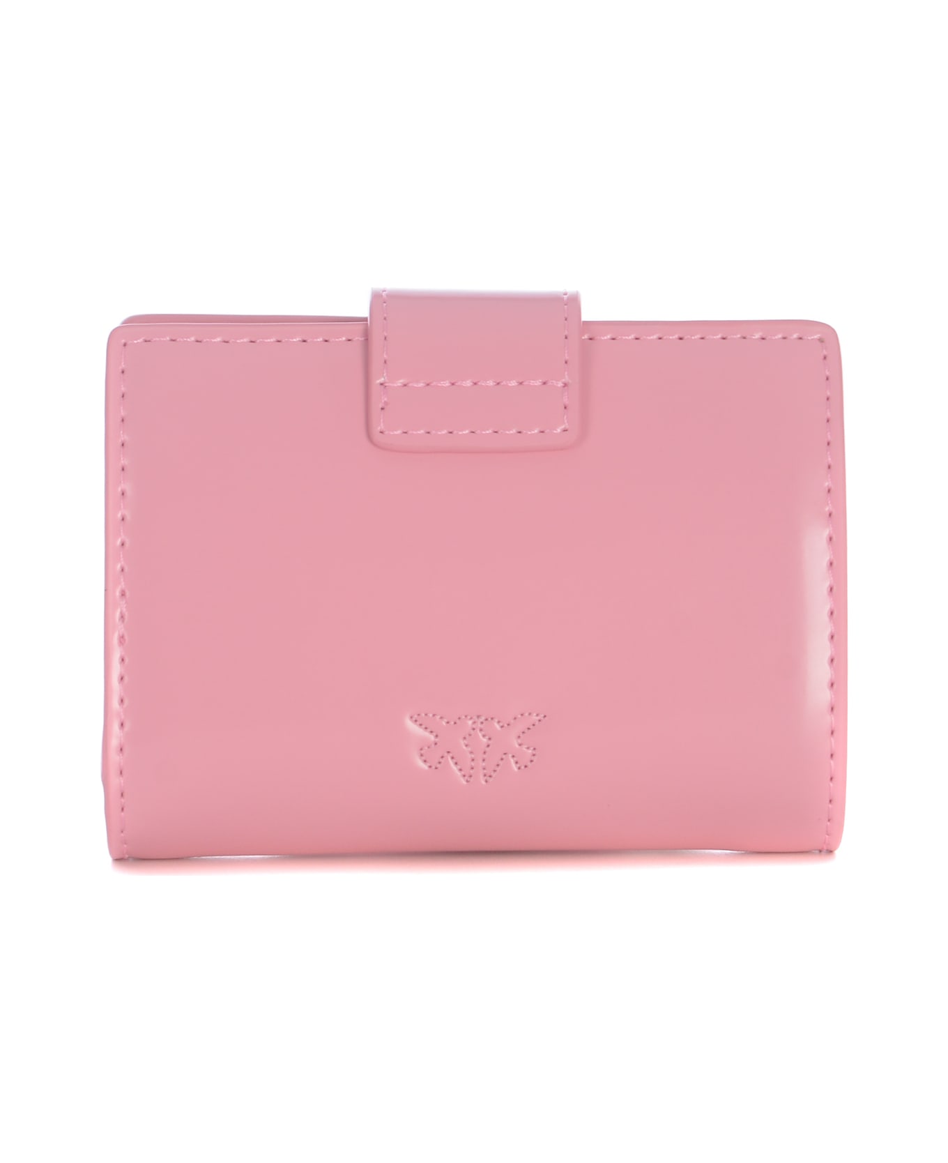 Pinko Wallet Pinko "love Birds" Made Of Leather - Rosa lucido