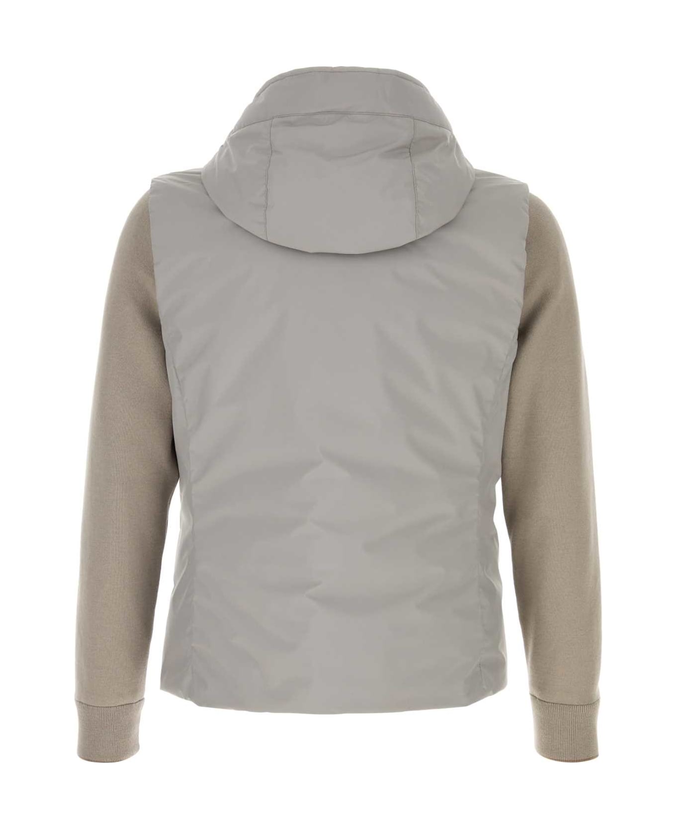 Moorer Dove Grey Polyester Evan Down Jacket - Marmo