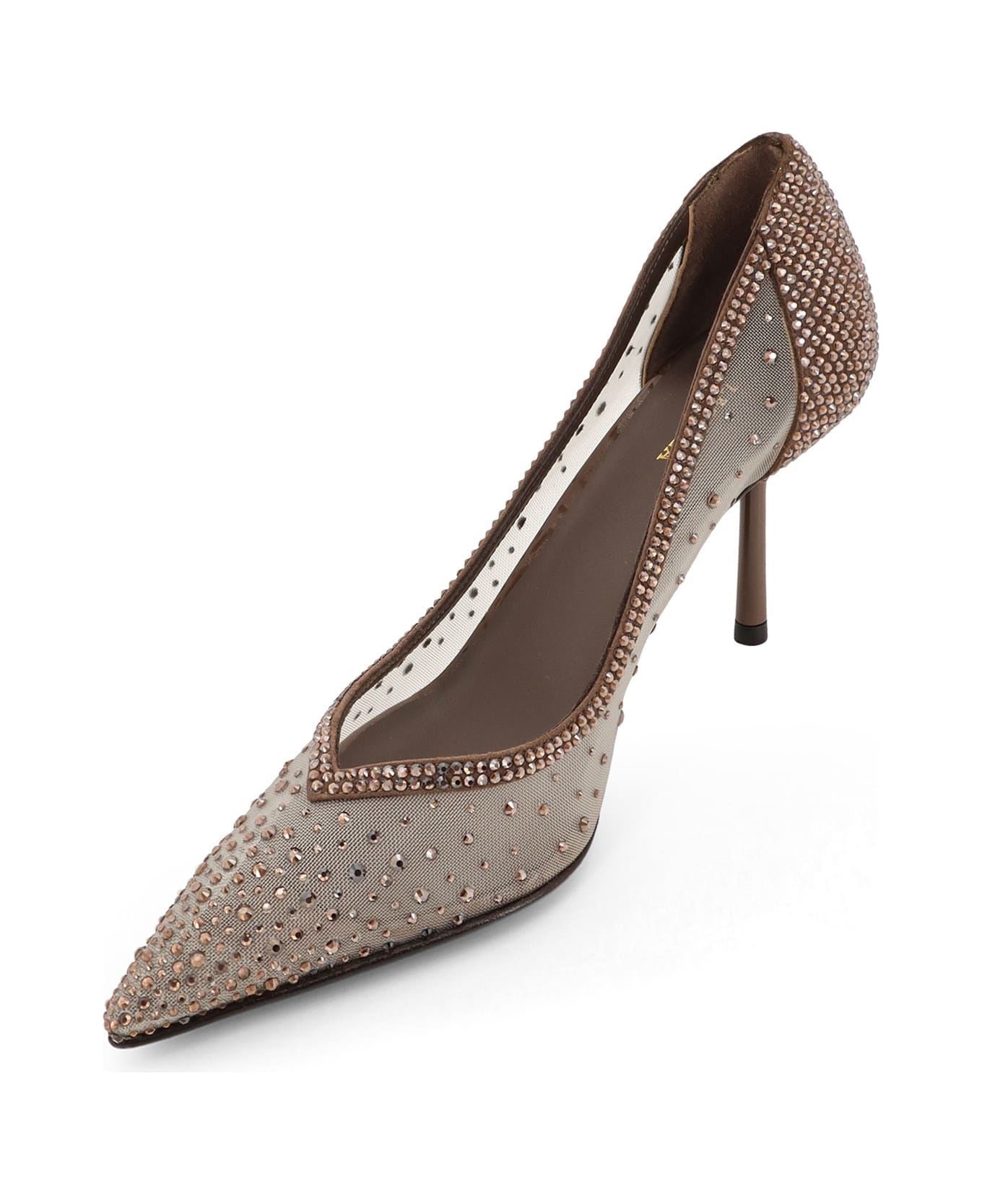 Le Silla Nicole Mesh Pumps With Rhinestones - Wall