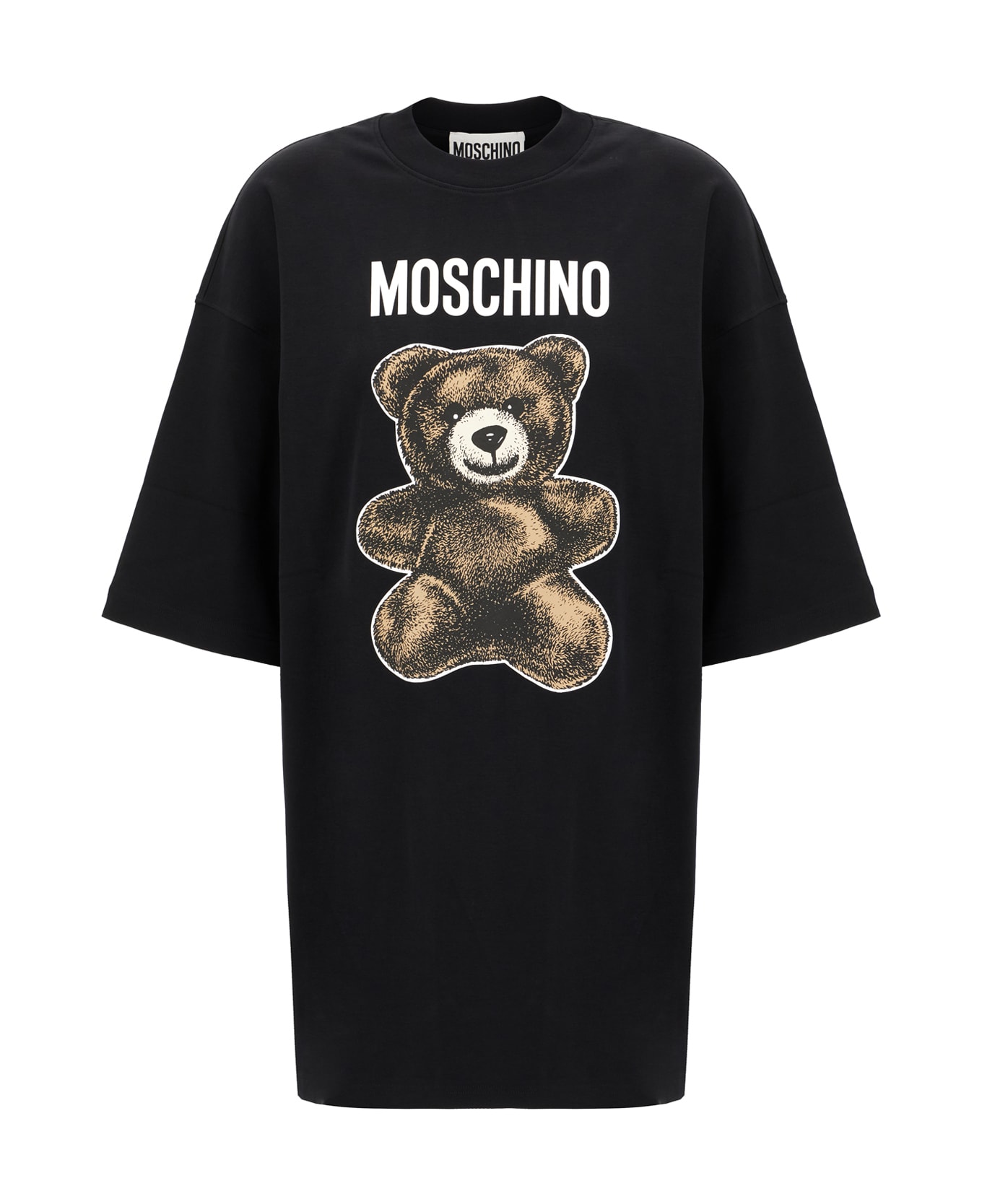 Moschino Black Cotton Oversize T-shirt Dress - Black