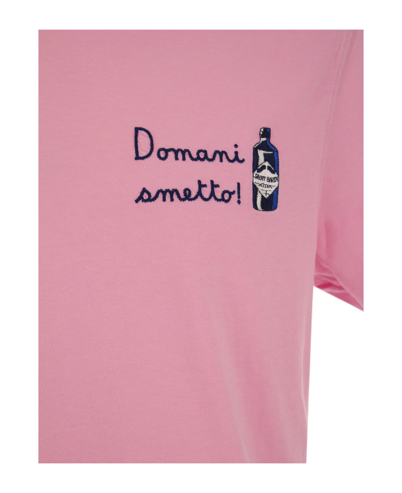 MC2 Saint Barth Cotton T-shirt With Domani Smetto Print - Pink