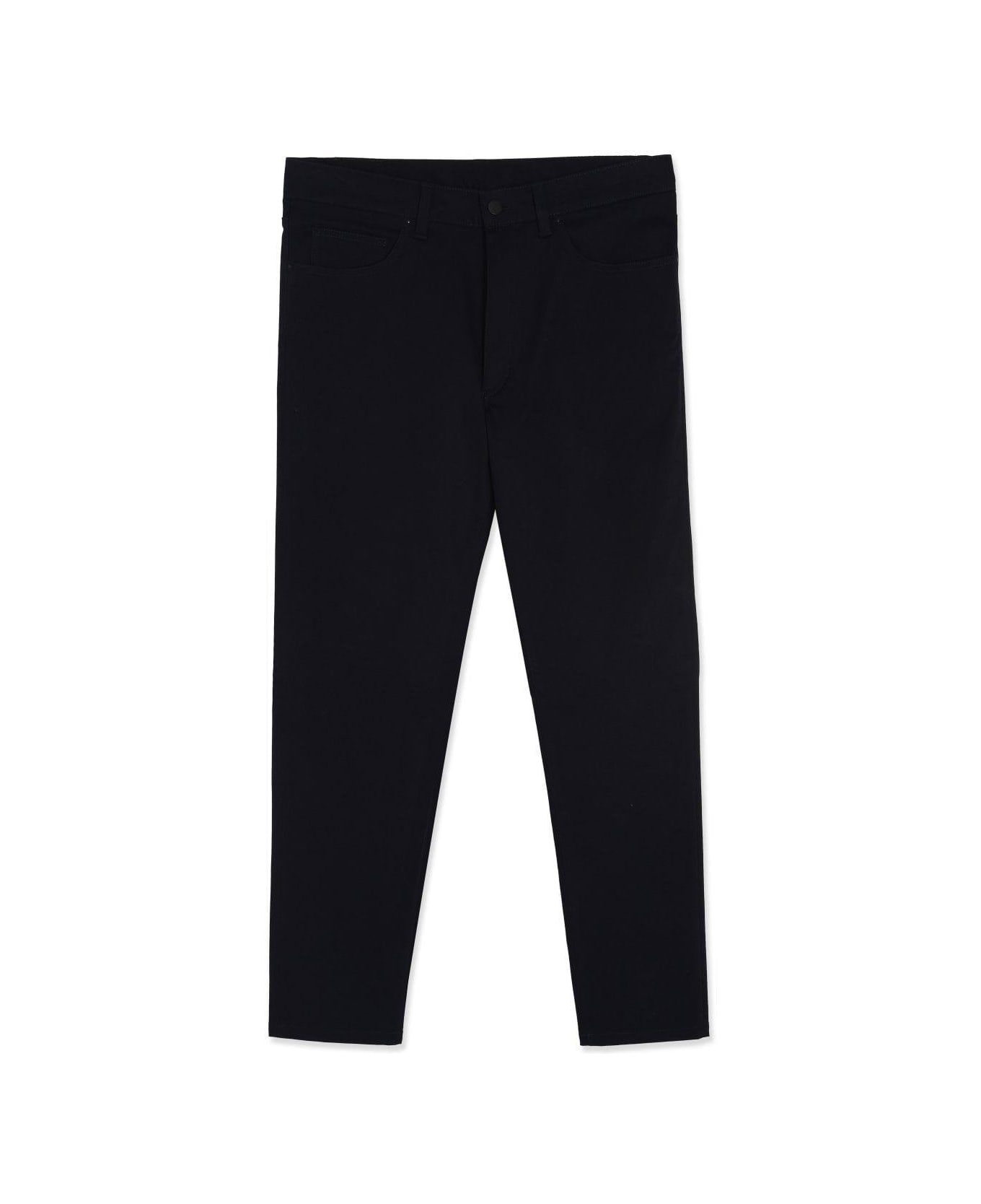 Moncler Logo Patch Straight-leg Trousers - Blue