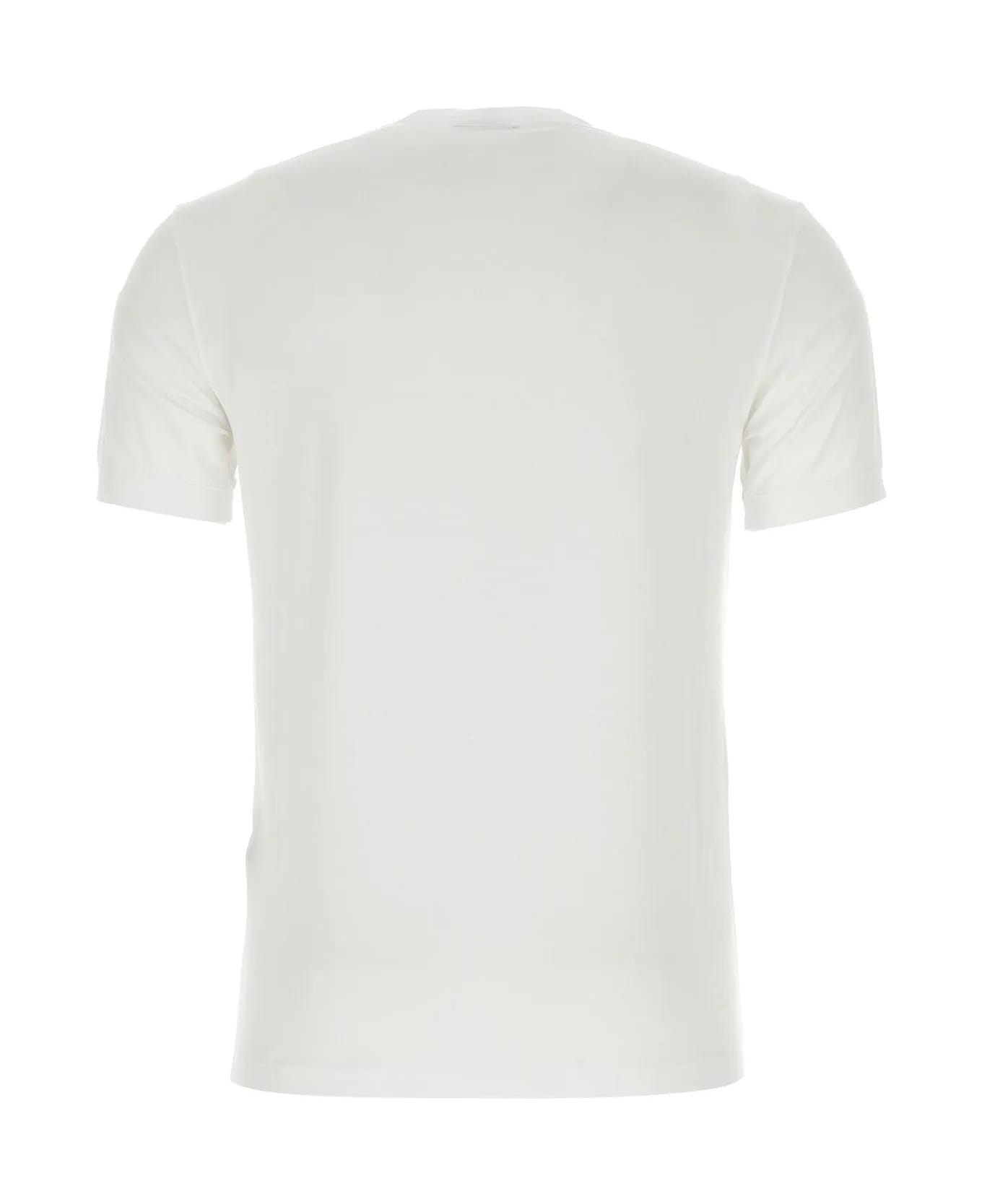 Giorgio Armani White Stretch Viscose T-shirt - WHITE