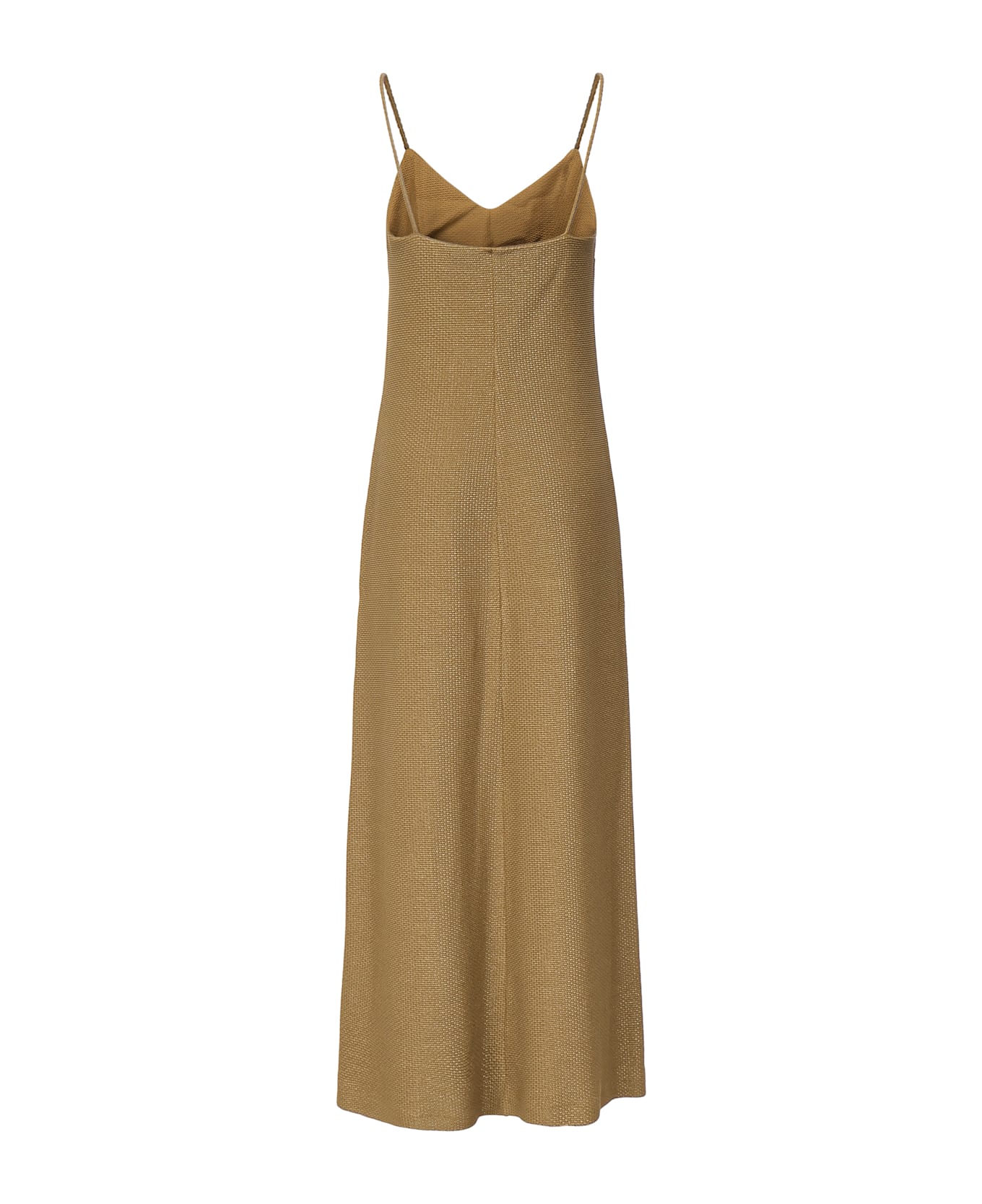 Max Mara Slip Dress In Jacquard Jersey - Verde oliva