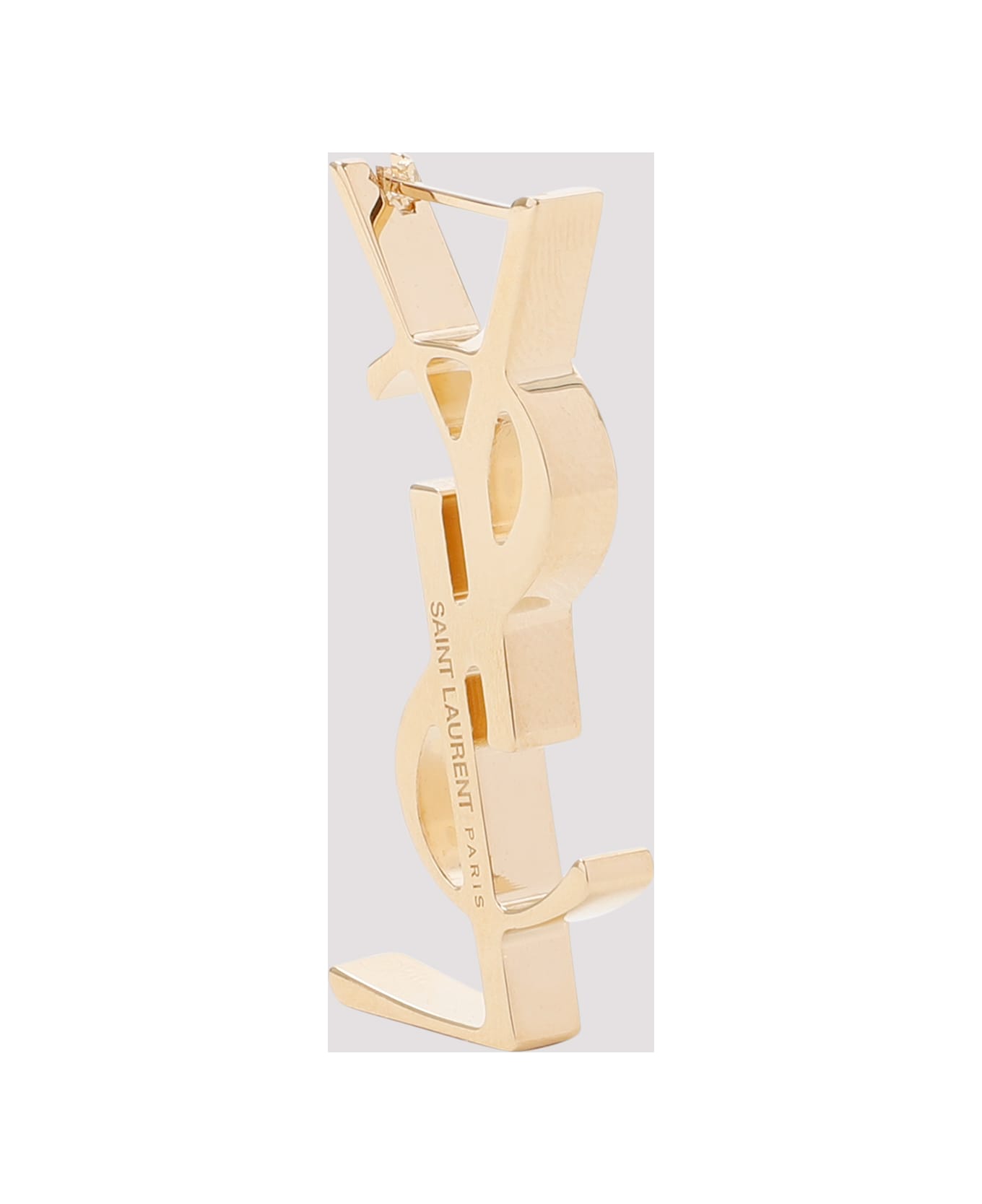 Saint Laurent Chunky Monogramme Earring - Dore