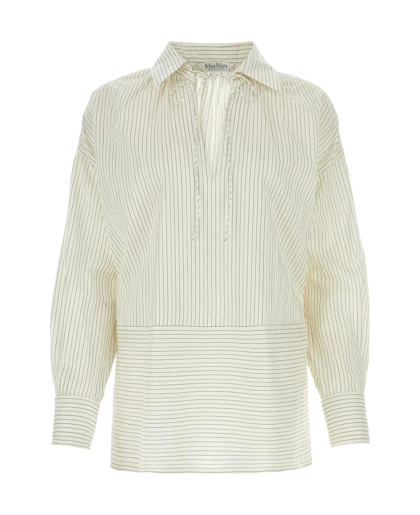 Max Mara Embroidered Cotton Blend Saletta Blouse | italist, ALWAYS LIKE ... image.