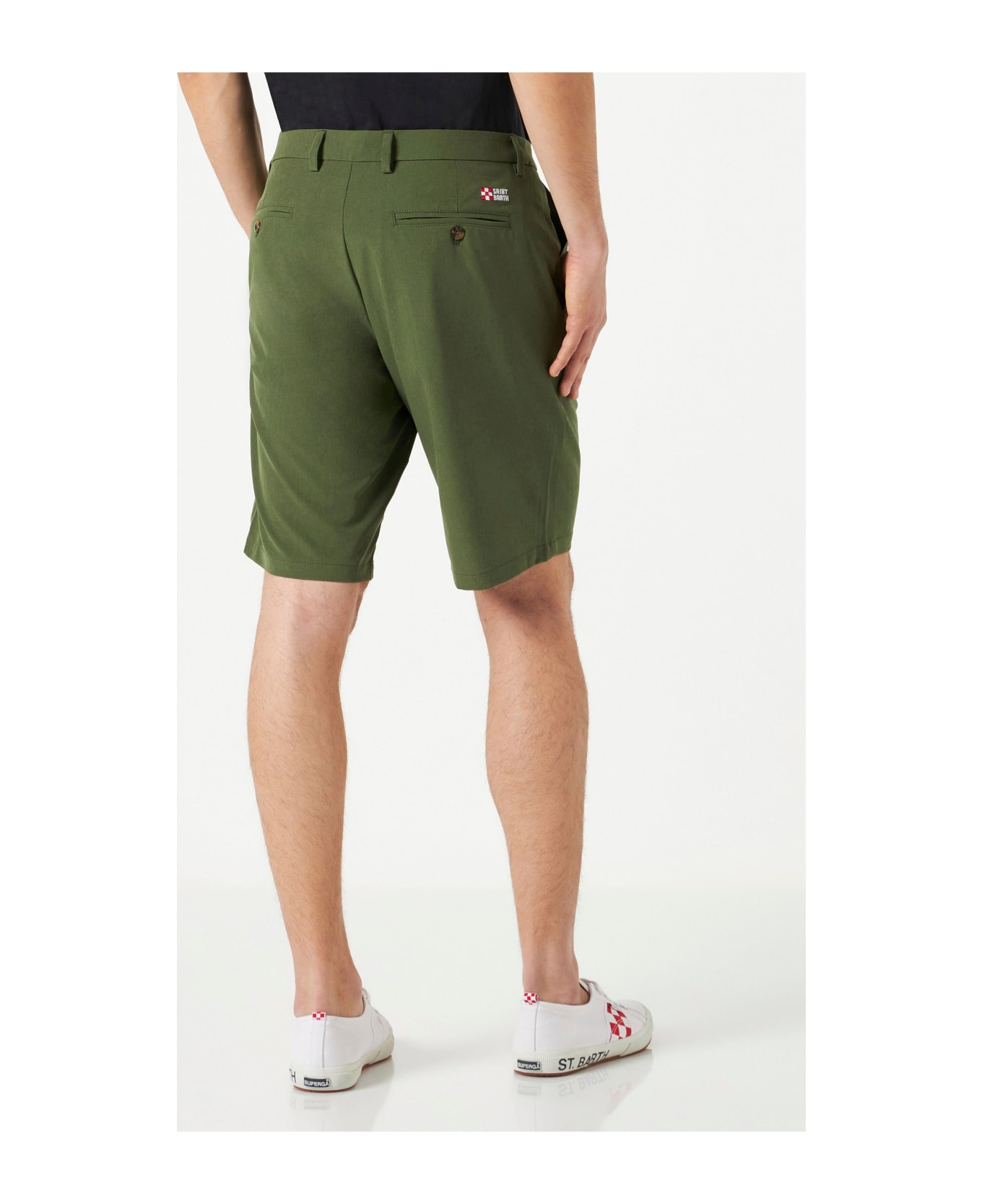 MC2 Saint Barth Man Military Green Bermuda - GREEN