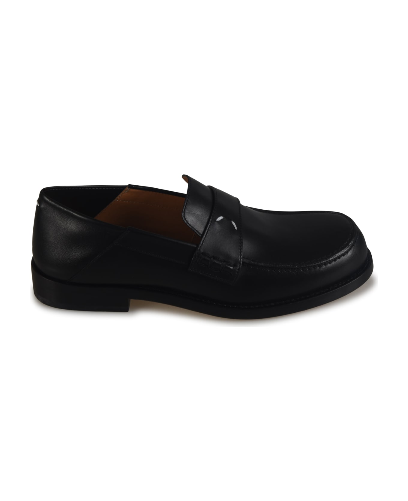 Maison Margiela Logo Detail Slip-on Loafers - Black