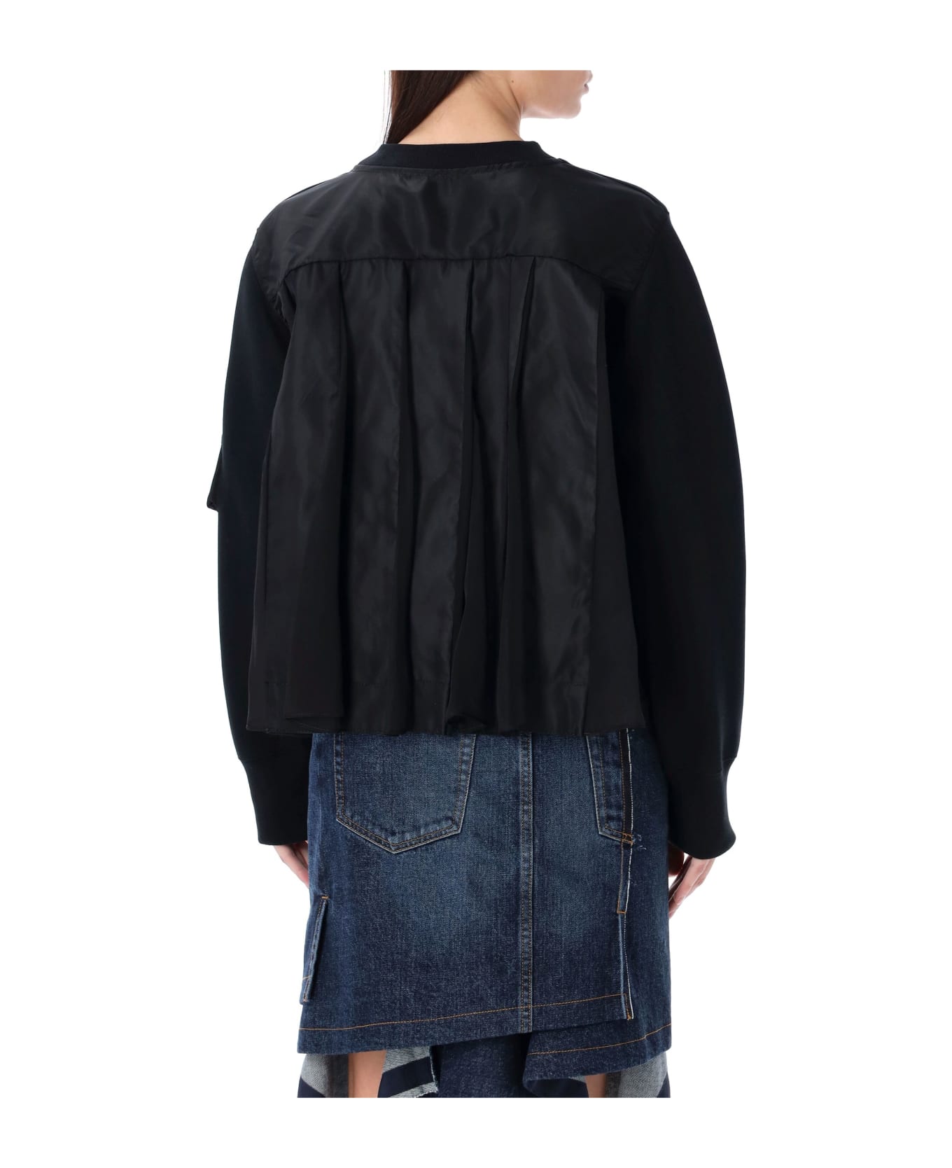 Sacai Paneled Sweatshirt - BLACK