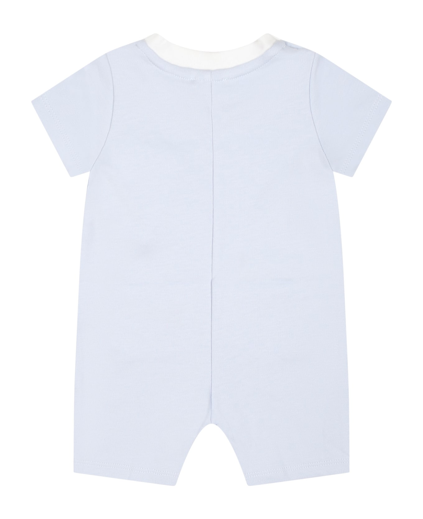 Givenchy Light Blue Romper For Baby Boy With Logo - Light Blue