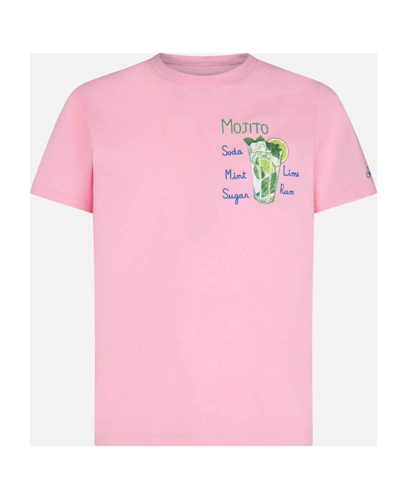 MC2 Saint Barth Man Cotton T-shirt With Mojito Print - PINK