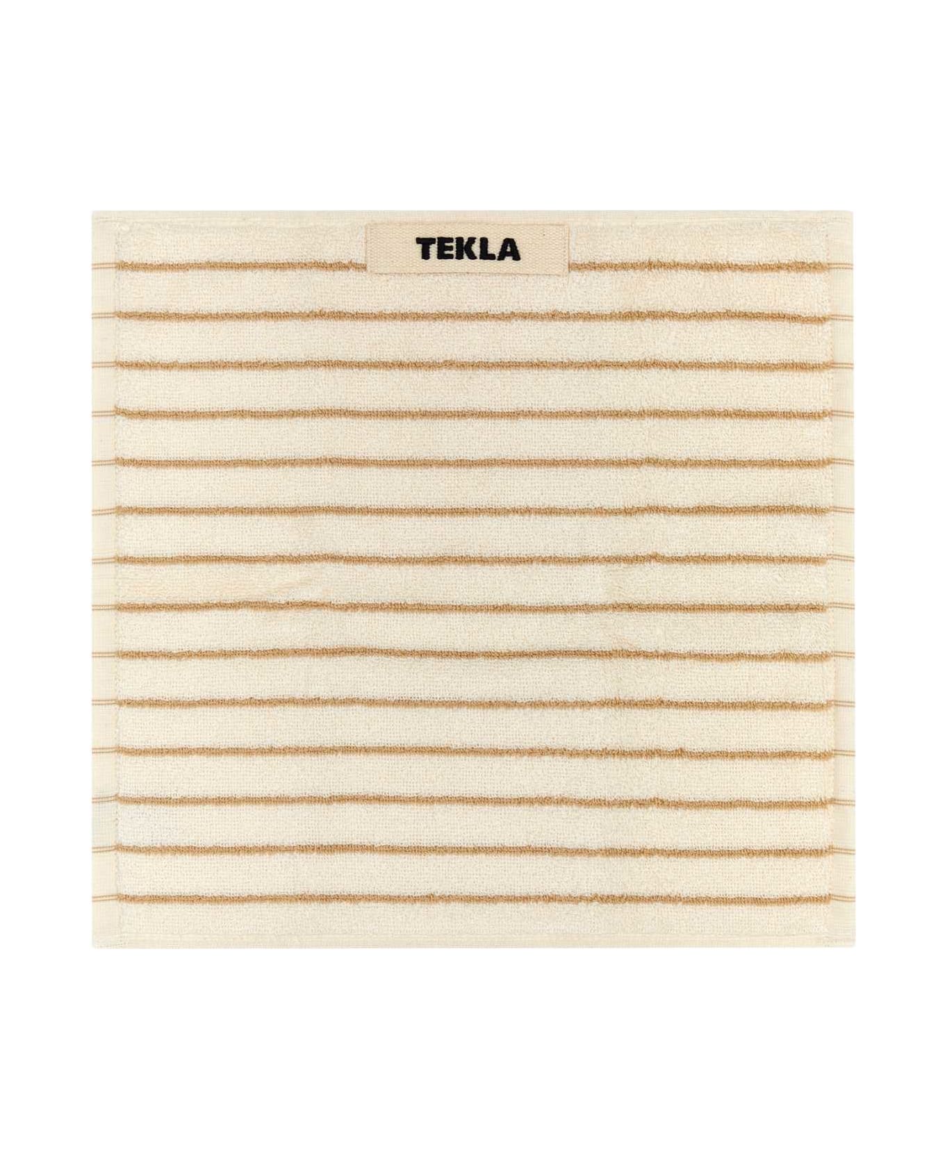 Tekla Embroidered Terry Washcloth - SIENNA STRIPES