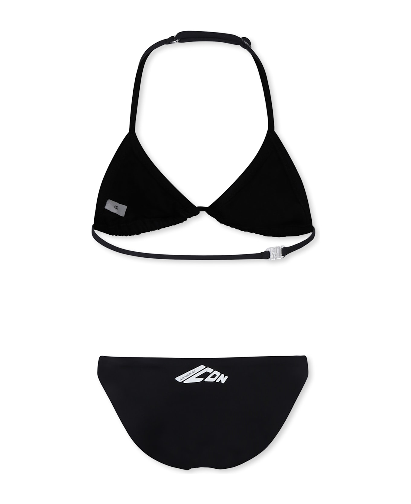 Dsquared2 Black Bikini For Girl With Logo - Black