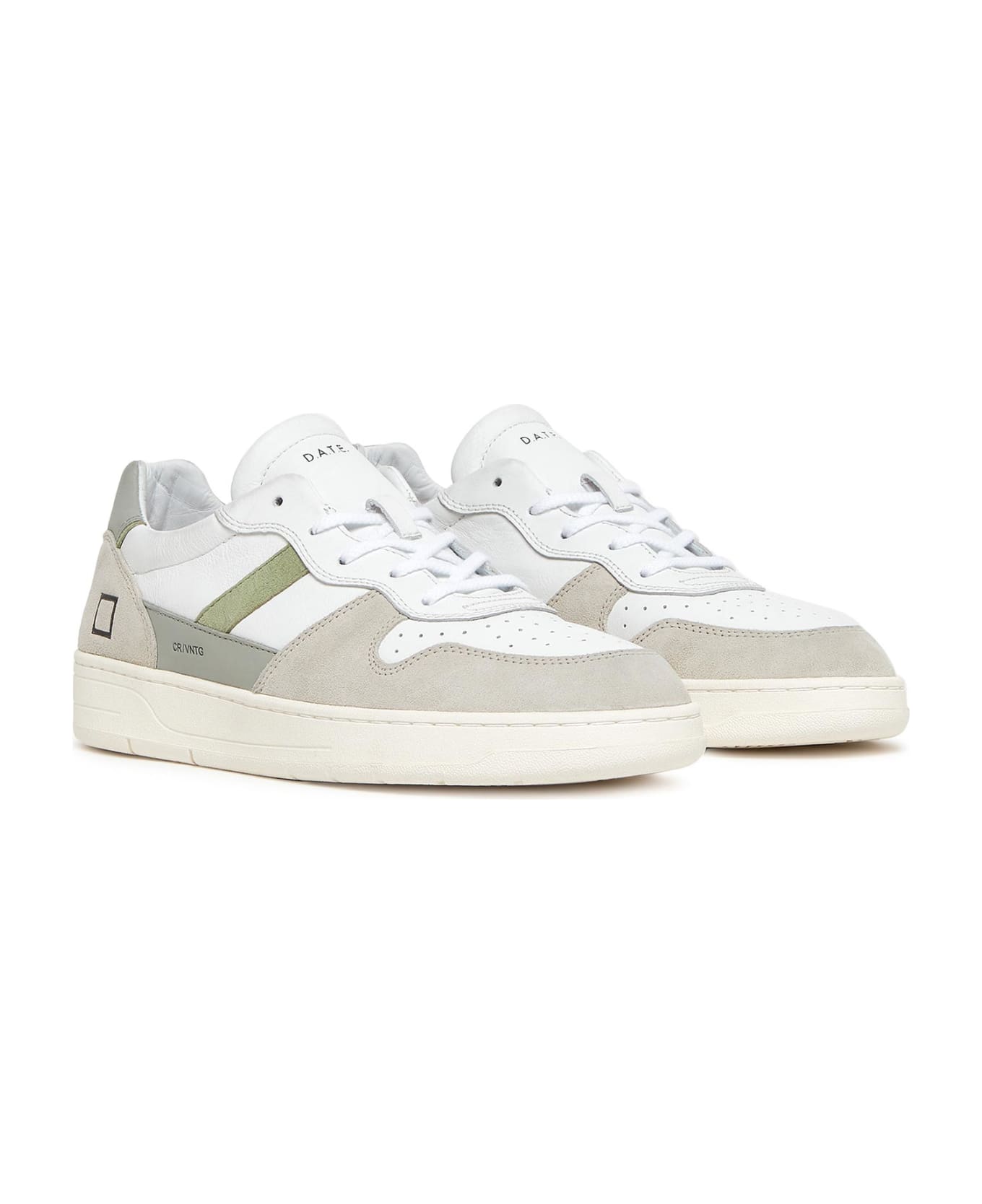 D.A.T.E. Court 2.0 Sneaker In Leather And Suede - WHITE SAGE スニーカー