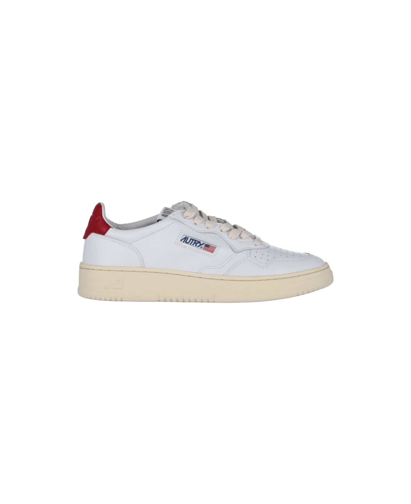 Autry 'medalist' Low Sneakers - Bianco/Rosso スニーカー
